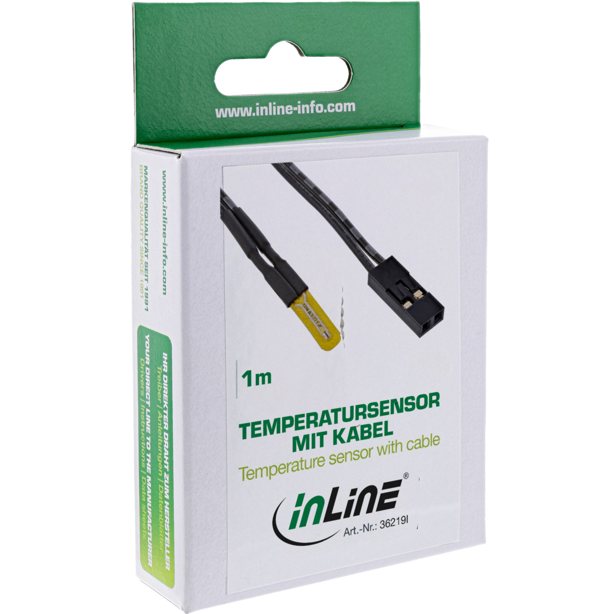 Inline® Temperatursensor, mit Kabel, 1m