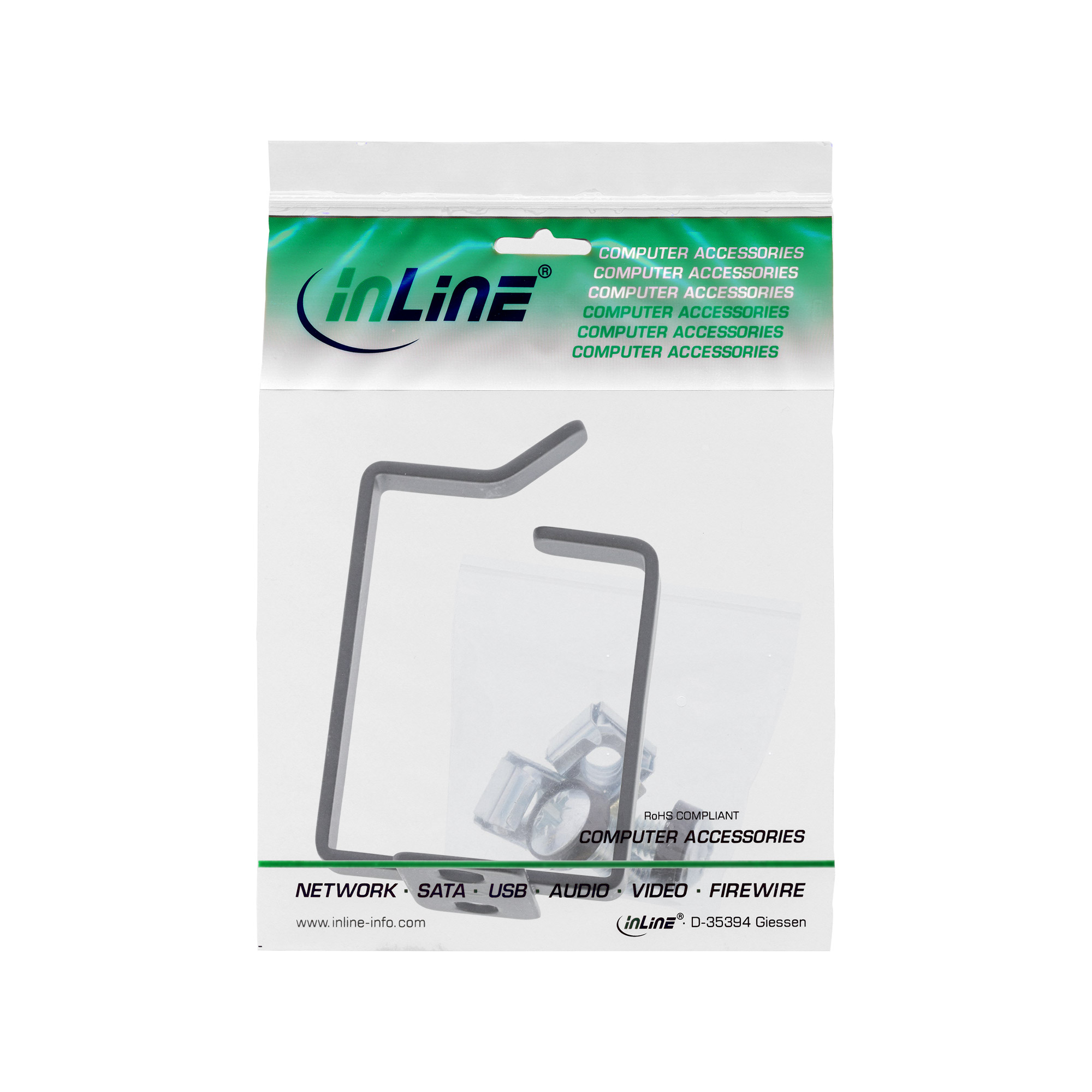 Inline® KabelBügel, Metall, 40x50mm schwarz