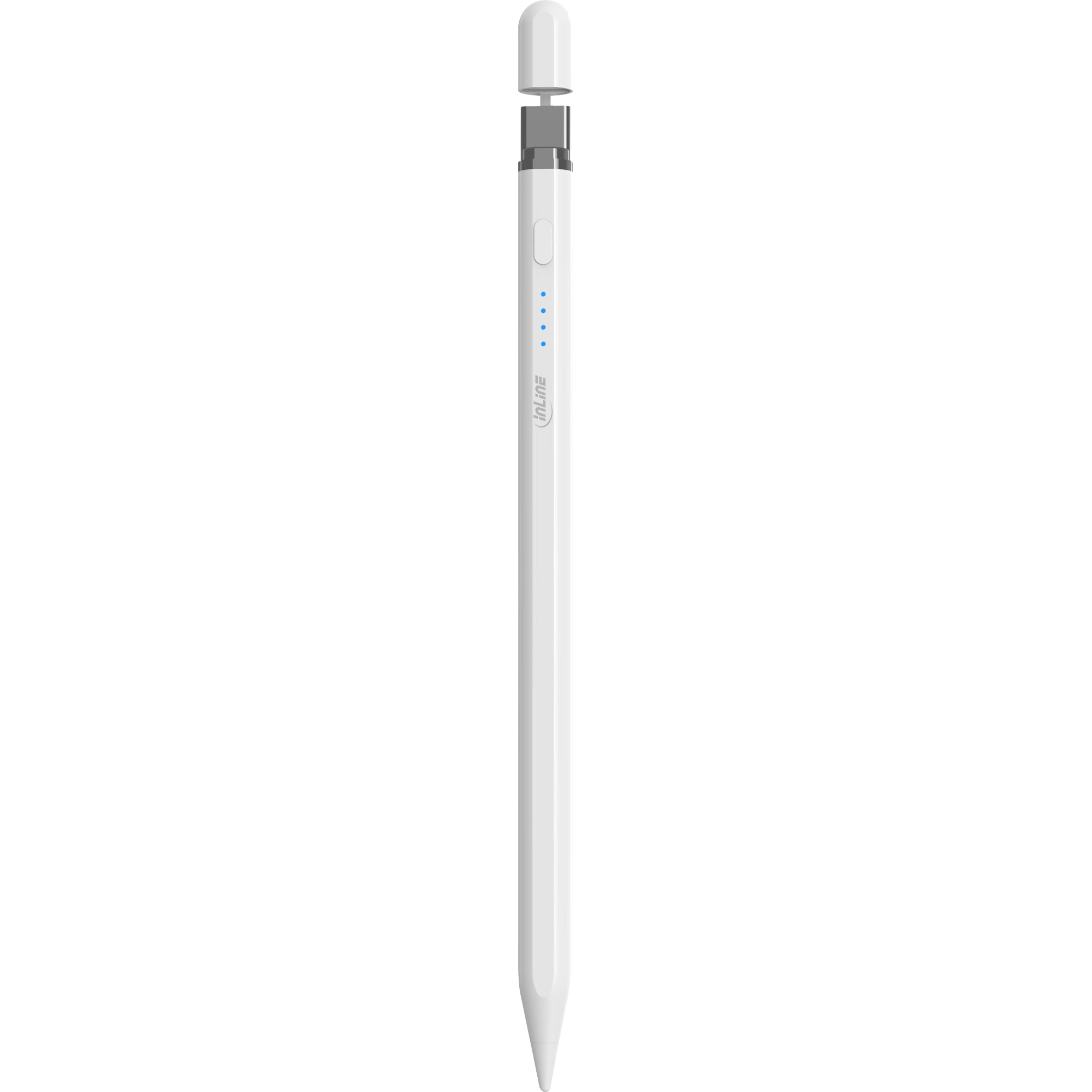 InLine® Stylus, Tabletstift für Apple iPads, mit Akku, USB-C, weiß