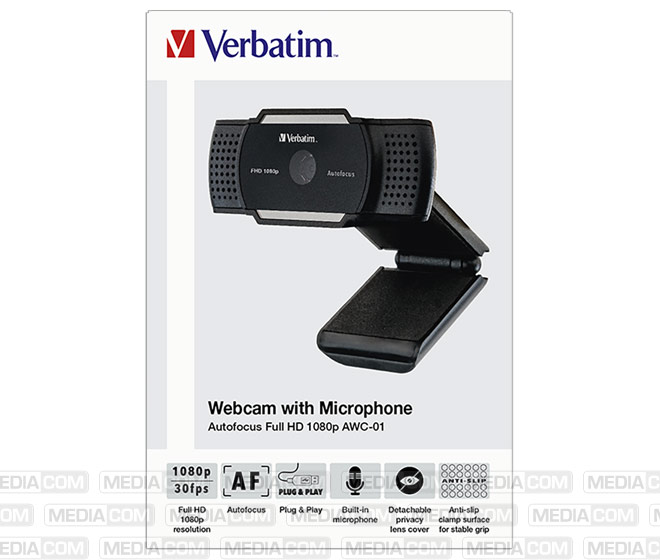 Webcam AWC-01, Full HD 1080p, schwarz Webcam AWC-01, Full HD 1080p, schwarz