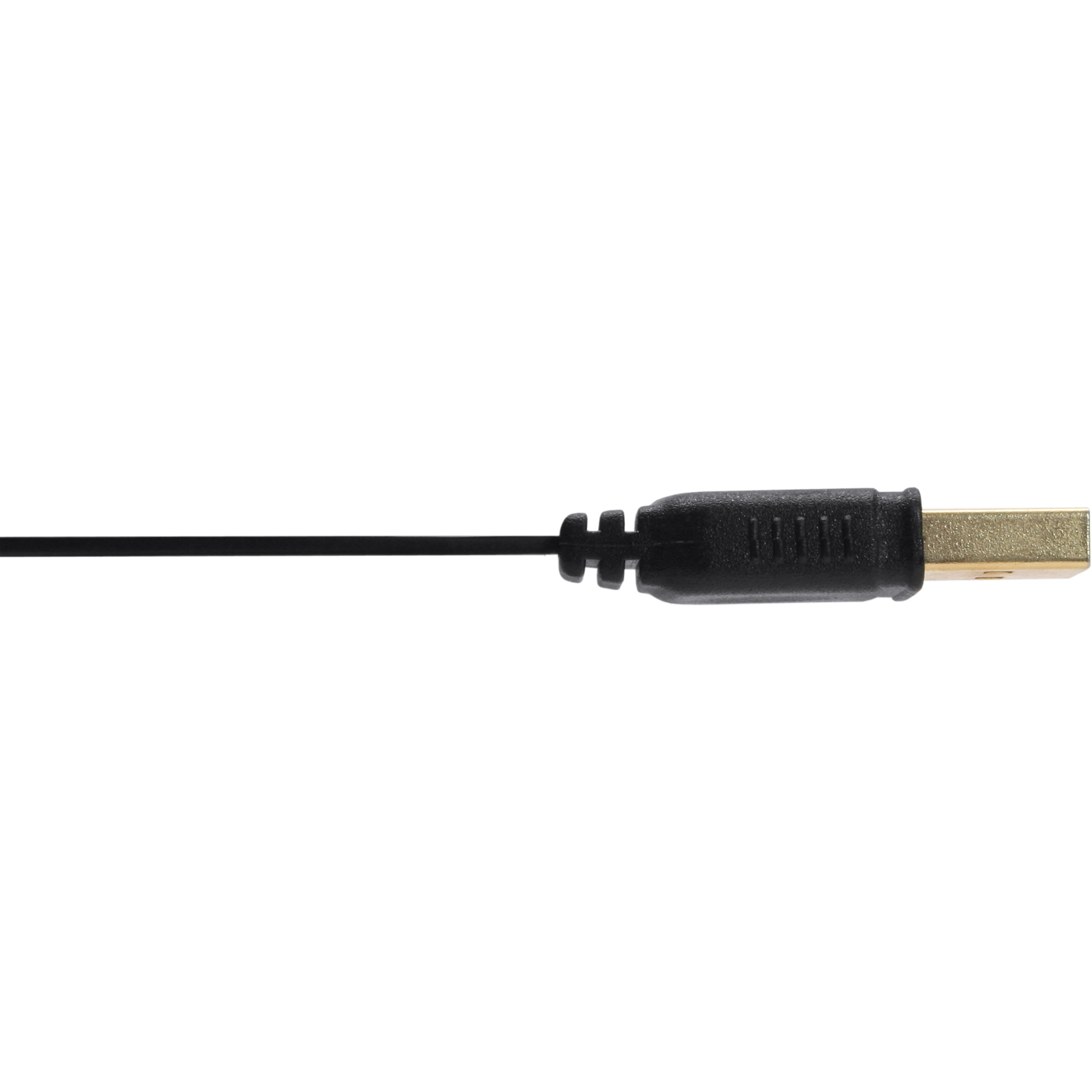 Inline® USB 2.0 Flachkabel VerLängerung, A ST / BU, schwarz, Kontakte gold, 2m