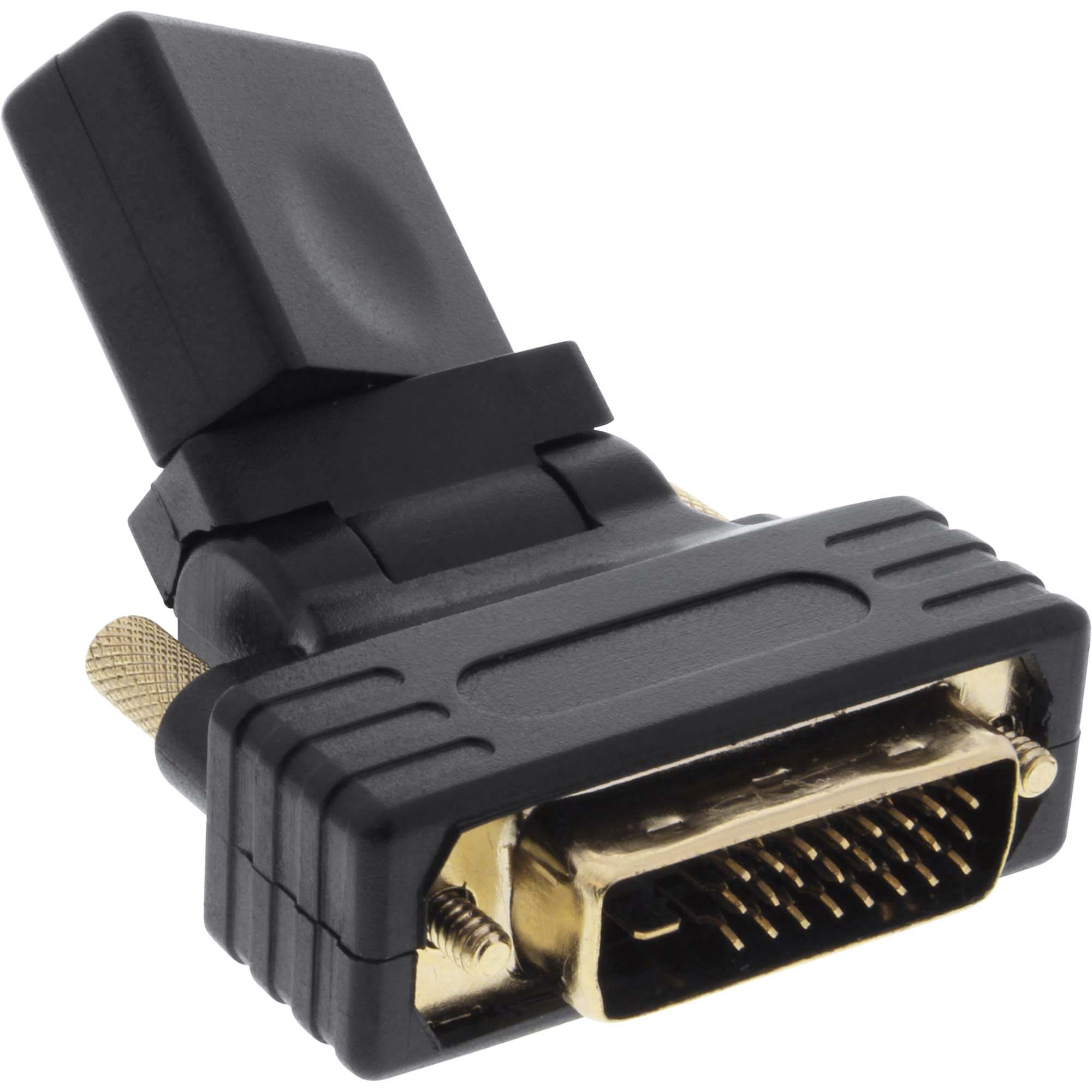 Inline® HDMI-DVI Adapter, HDMI Buchse auf DVI Stecker, flexibler Winkel, 4K2K Inline® HDMI-DVI Adapter, HDMI Buchse auf DVI Stecker, flexibler Winkel, 4K2K