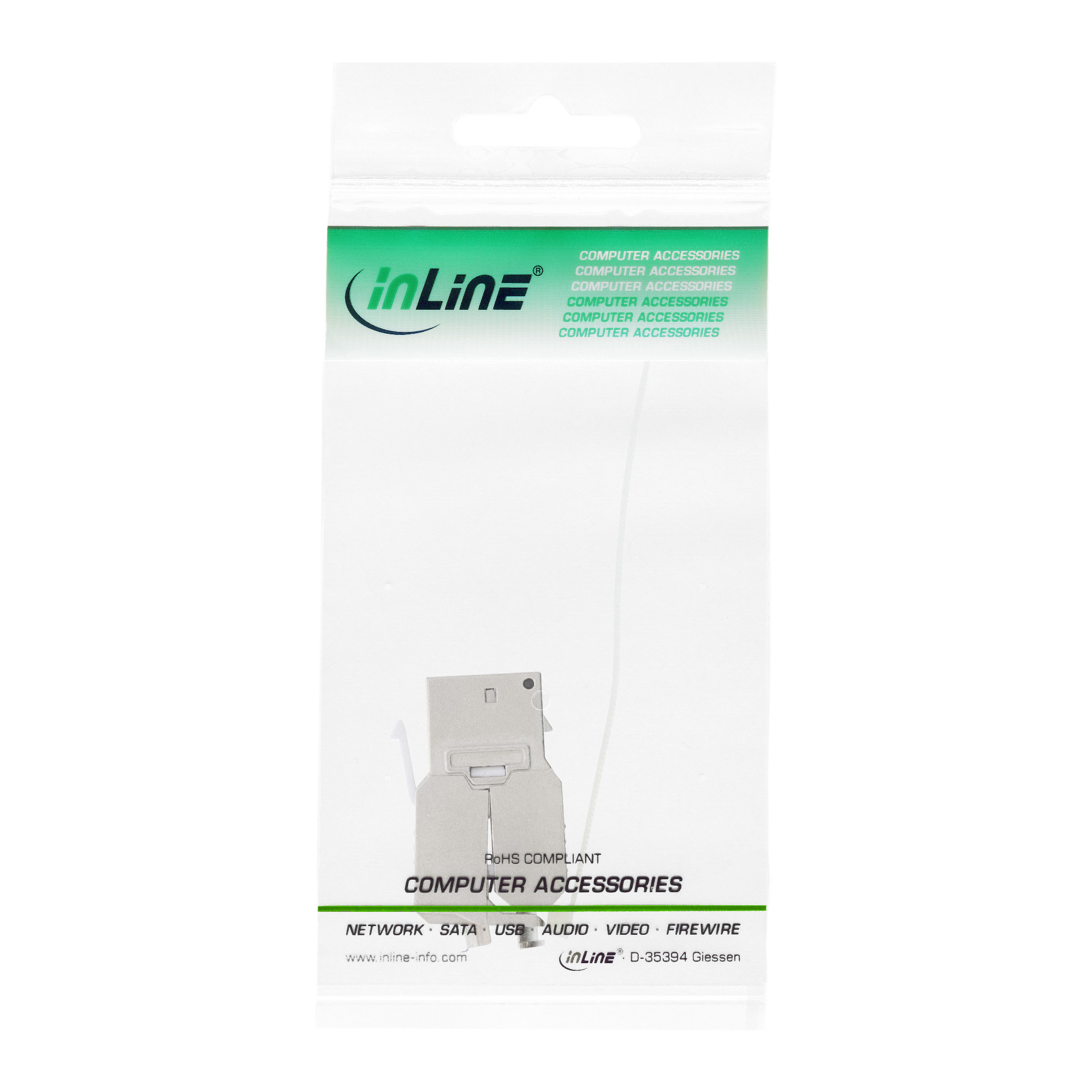 Inline® Keystone RJ45 Buchse, SNAP-In, Cat.6a, mit Staubschutz schwarz