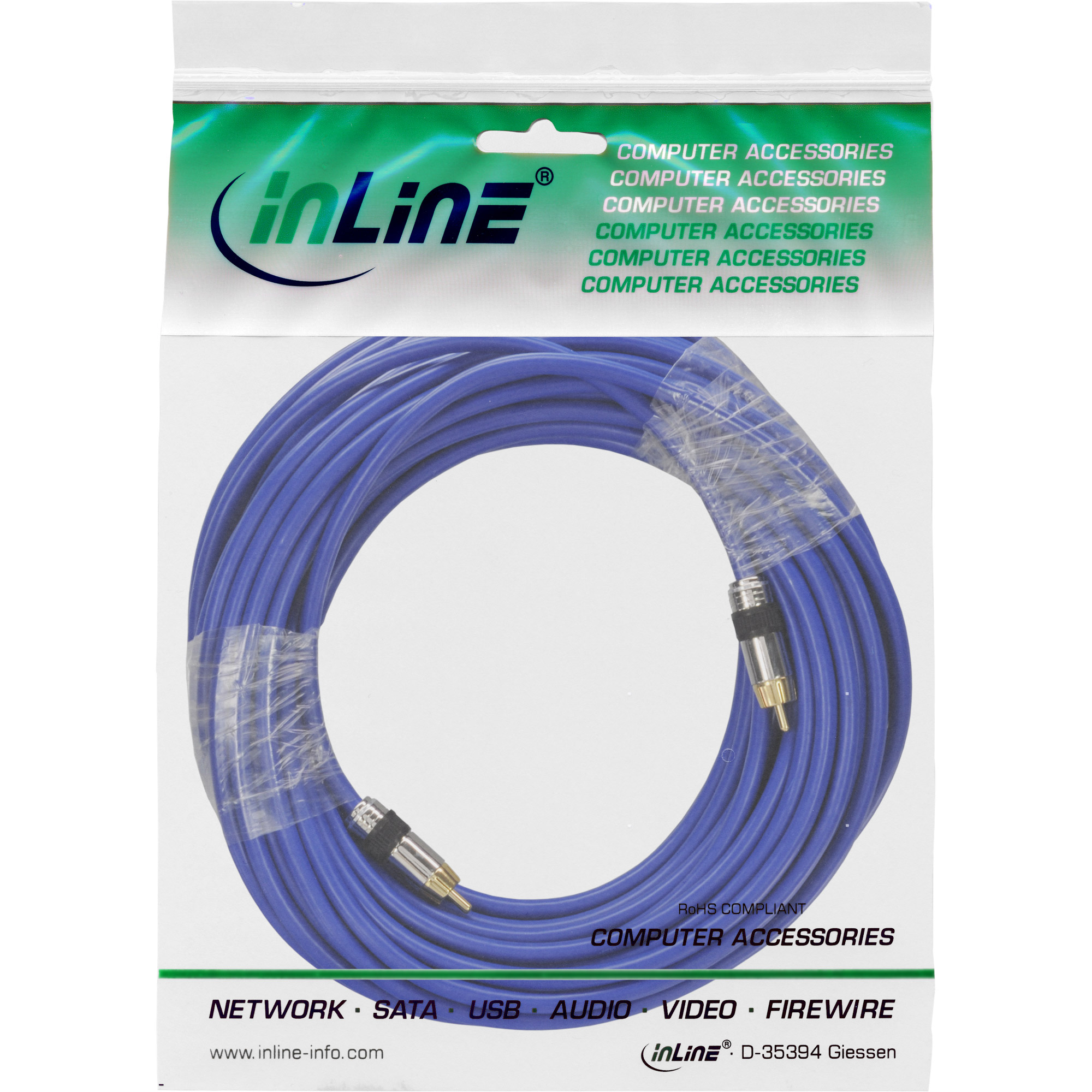 7m - Inline® Cinch Kabel AUDIO, PREMIUM, 1x Cinch Stecker / Stecker