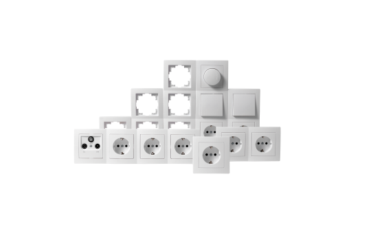 Schalter und Steckdosen Set McPower Flair ''Wohnlandschaft Dimmer'', 20-teilig, weiß