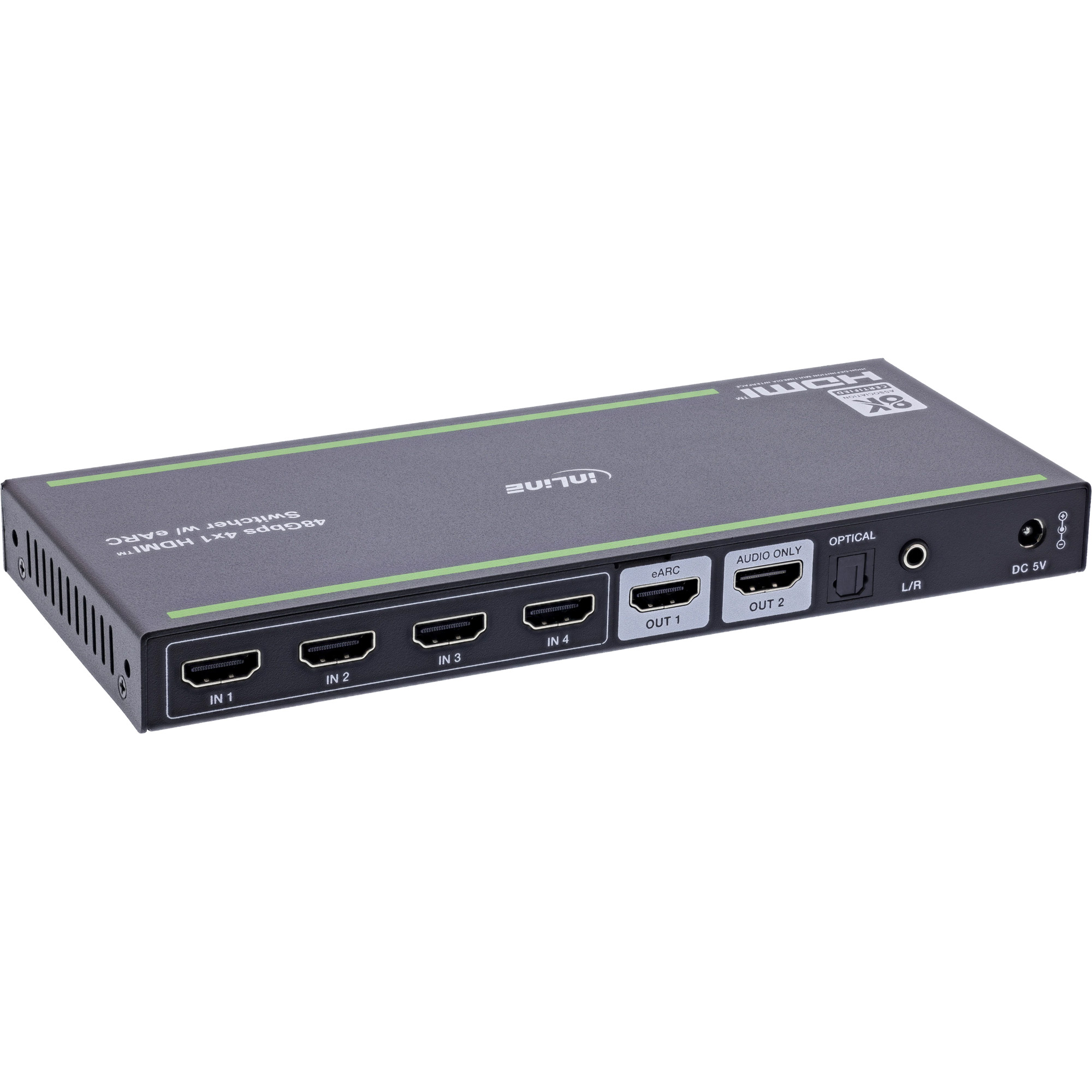 InLine® HDMI Switch, 4-fach, 48Gb/s, 8K@60Hz, mit Audio-Auskopplung