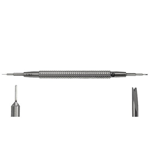 Bergeon 7767-S Federstegwerkzeug Edelstahl Inox- 145 mm lang Griff mit speziellem Profil