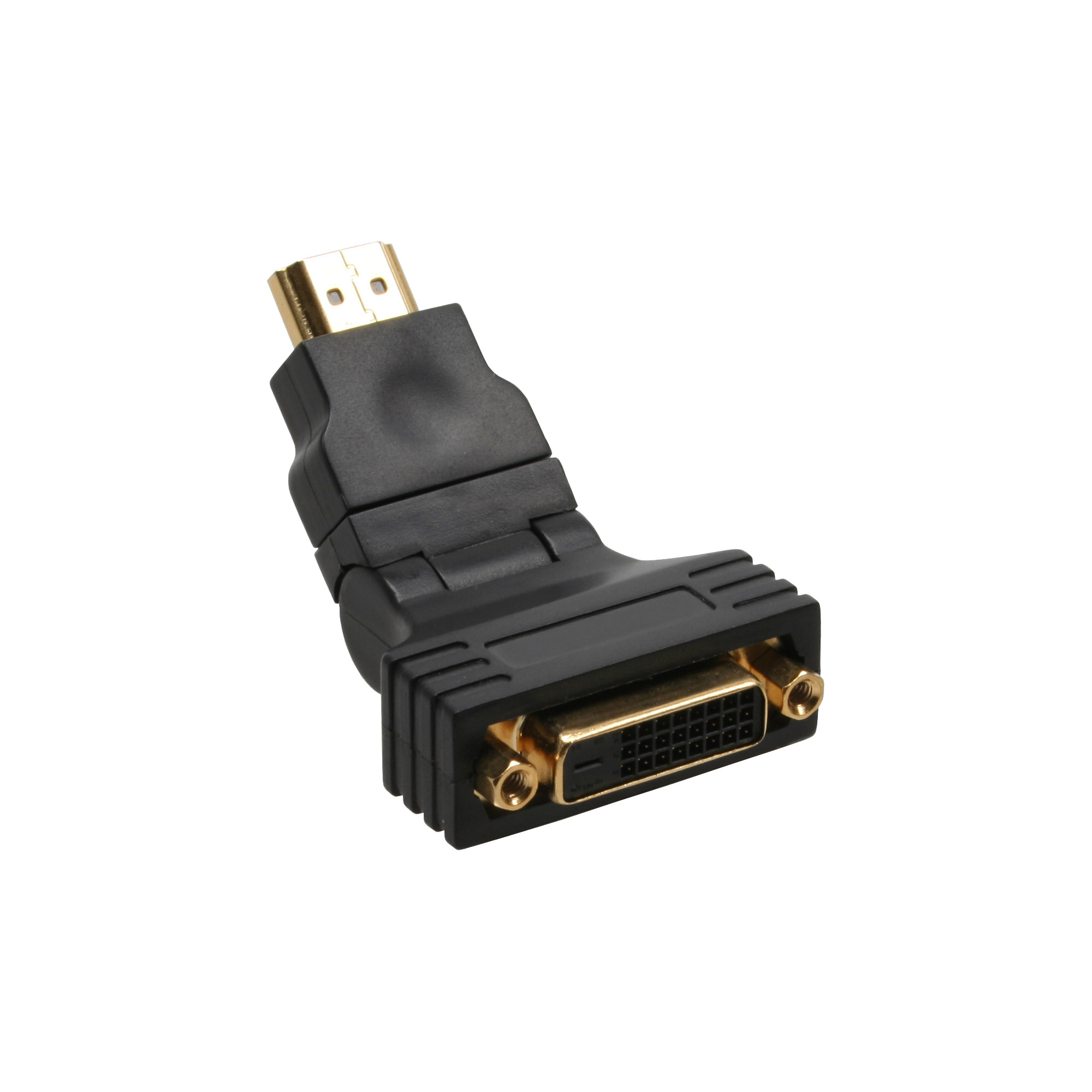 Inline® HDMI-DVI Adapter, 19pol Stecker auf 24+1 Buchse, mit 180° Winkel Inline® HDMI-DVI Adapter, 19pol Stecker auf 24+1 Buchse, mit 180° Winkel