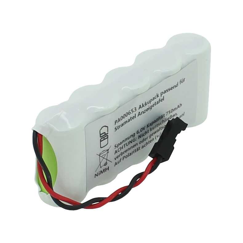 Akkupack NiMH 6V 750mAh passend für Stramatel Anzeigetafel