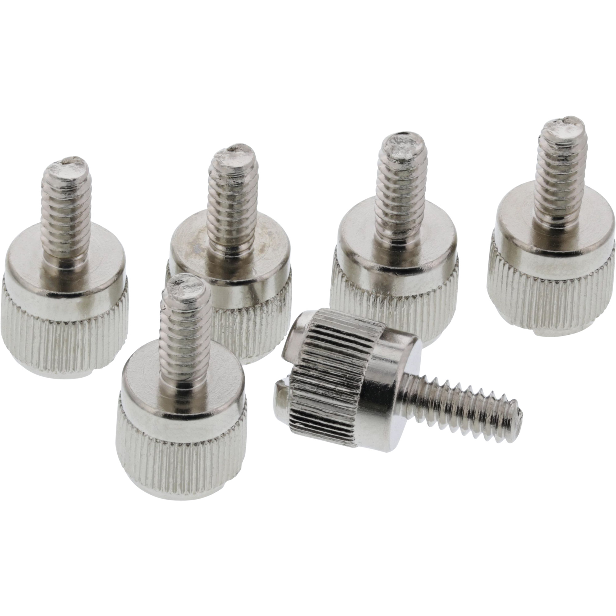 6x Inline® Rändelschrauben, silber, für Gehäuse