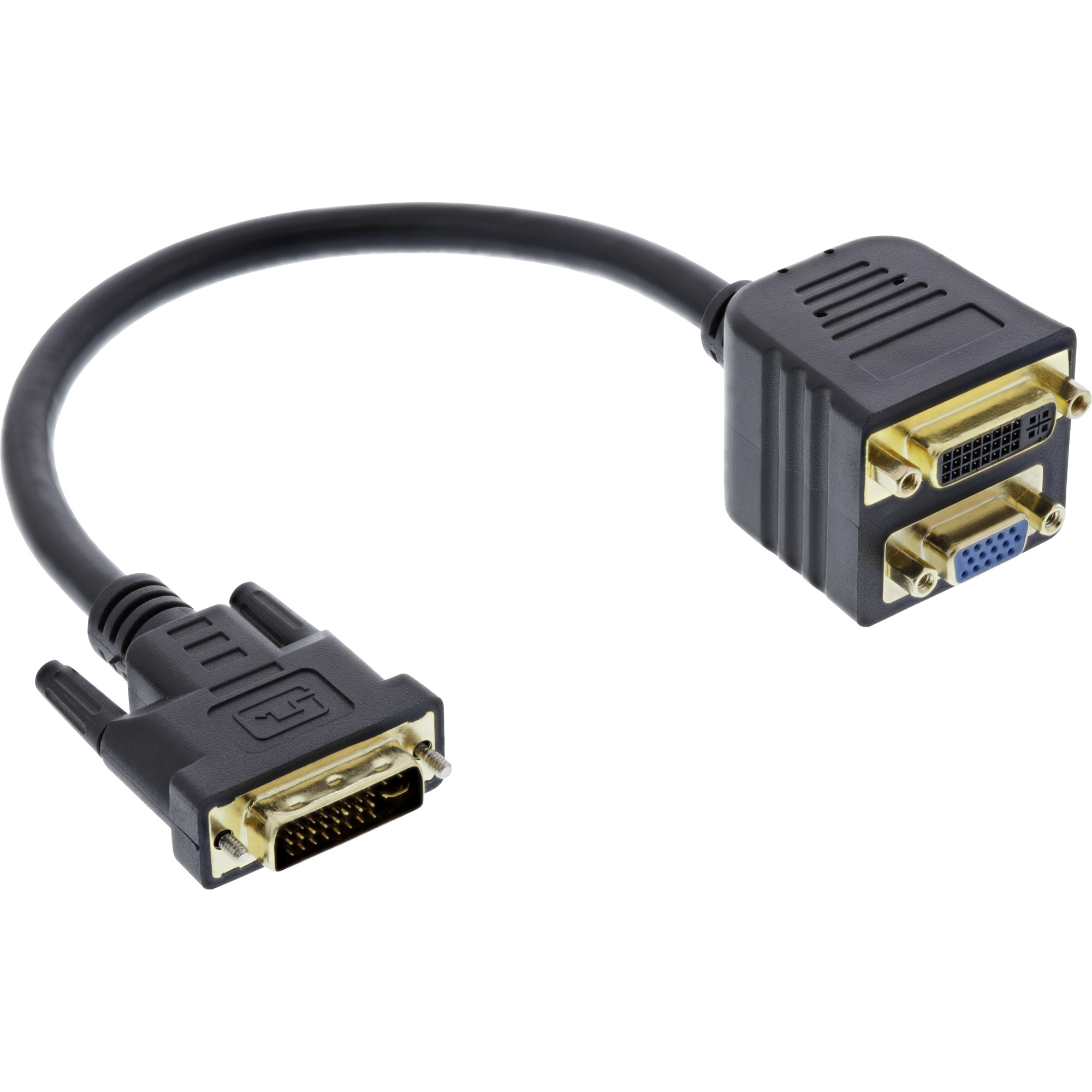 Inline® DVI-I Adapterkabel, DVI-I Stecker auf DVI-I-Buchse + S-VGA Buchse