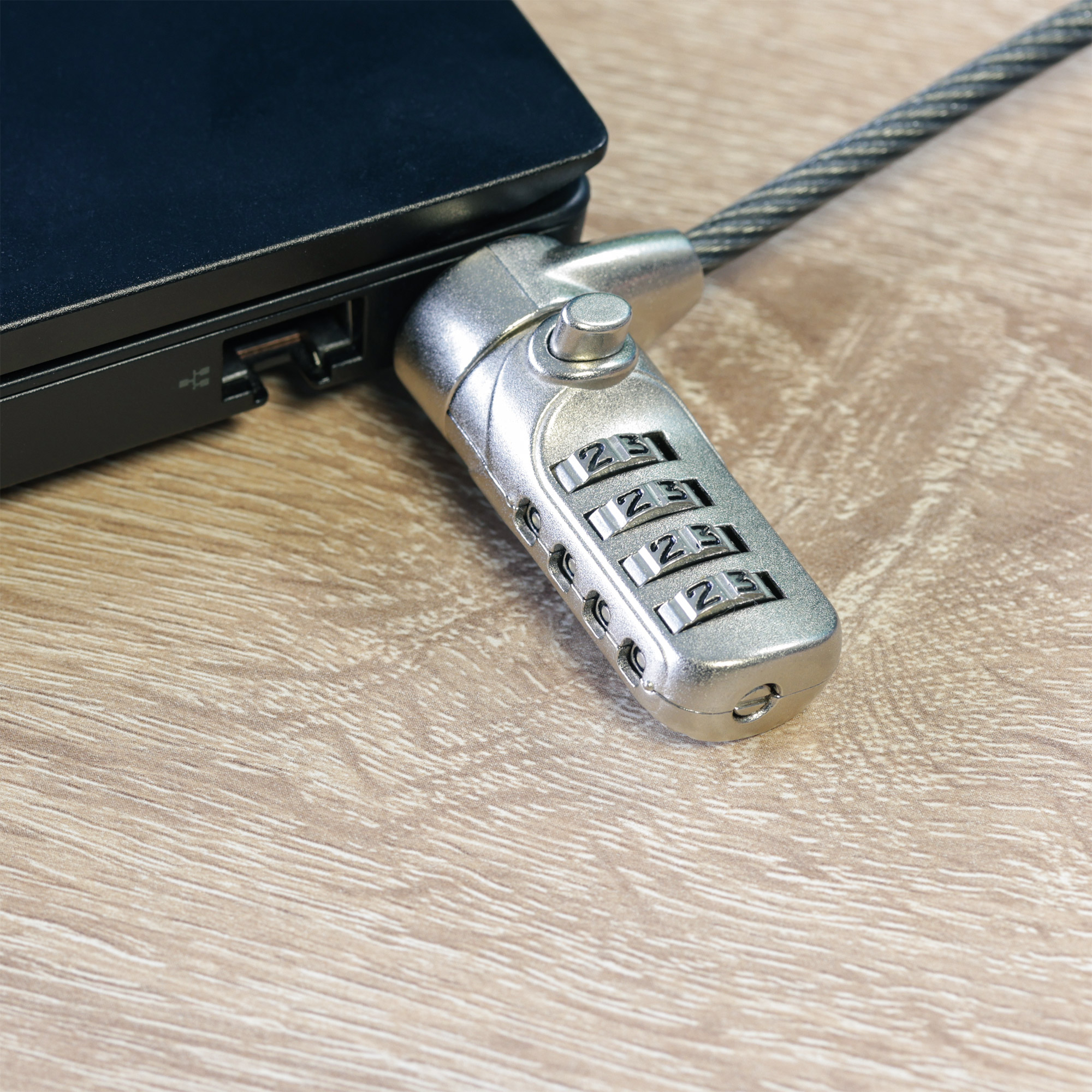 Inline® Notebook Sicherheitsschloss, mit Zahlenkombination, 4,4mm x 2m