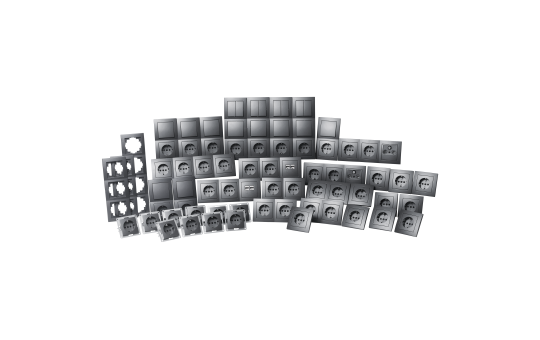 Schalter und Steckdosen Set McPower Flair ''Megaset'' 100-teilig, anthrazit
