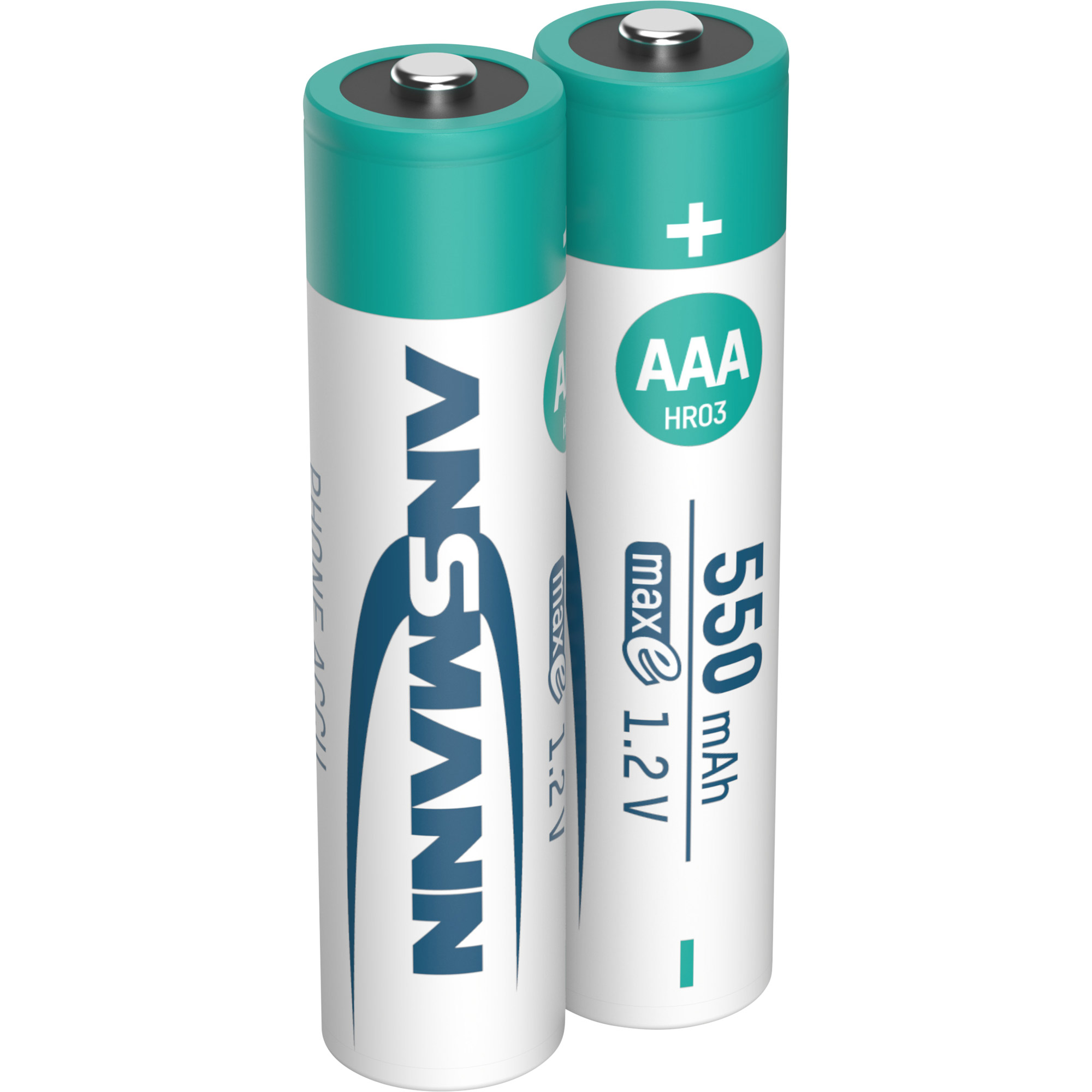 2x Ansmann NiMH AAA Micro 550mAh HR03 Akku für DECT Telefon