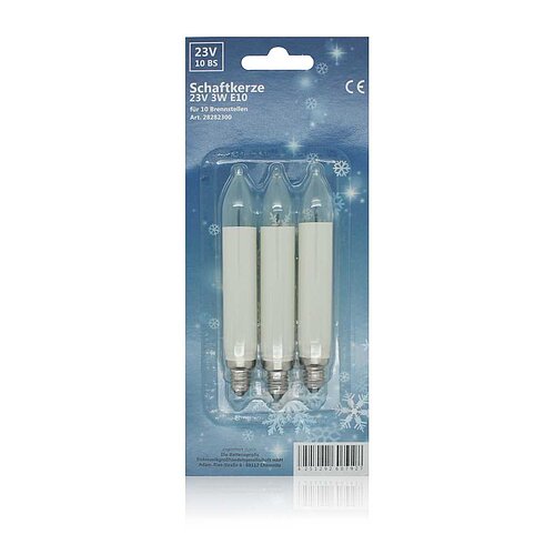 Schaftkerze 23V 3W E10 3er-Blister