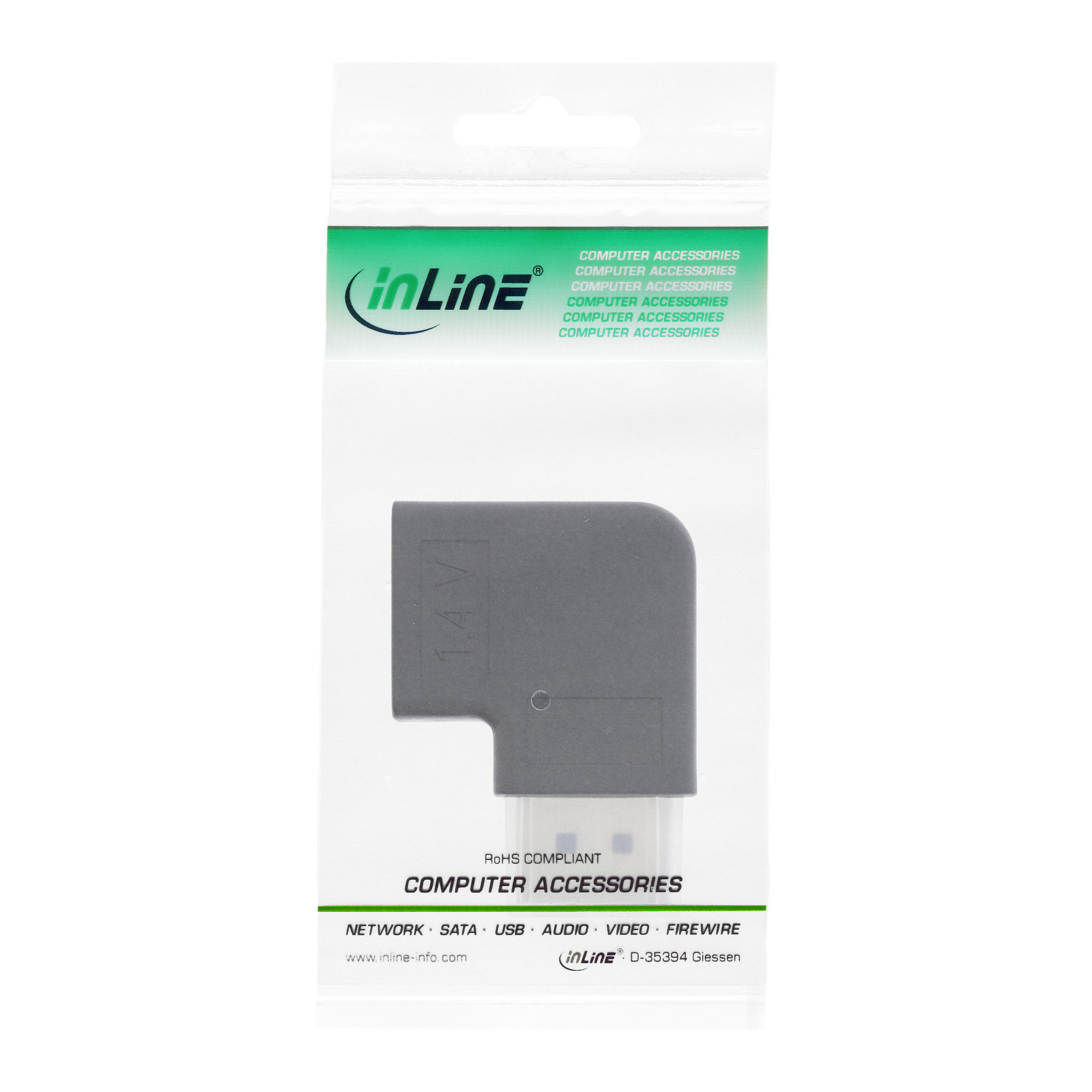 Inline® DisplayPort Adapter, DisplayPort Stecker / Buchse rechts gewinkelt Inline® DisplayPort Adapter, DisplayPort Stecker / Buchse rechts gewinkelt