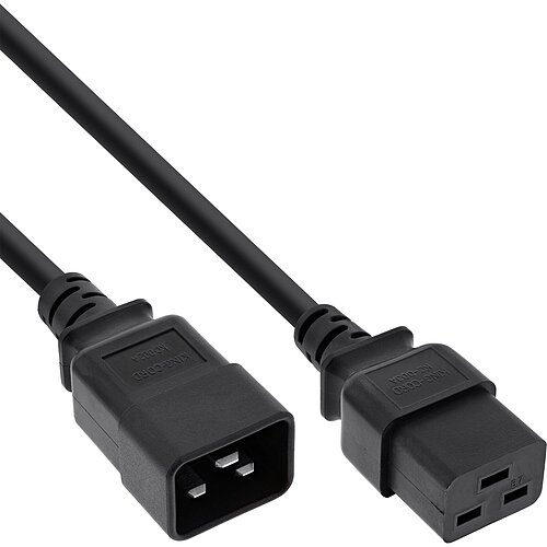 Inline® KaltgeräteverLängerung 16A, C19 auf C20, 0,75m Inline® KaltgeräteverLängerung 16A, C19 auf C20, 0,75m