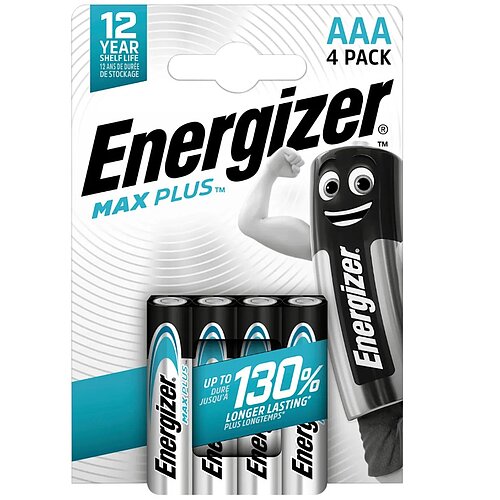 Energizer Max Plus AAA Micro LR03 Alkaline Batterie - 4er Verpackung Energizer Max Plus AAA Micro LR03 Alkaline Batterie - 4er Verpackung