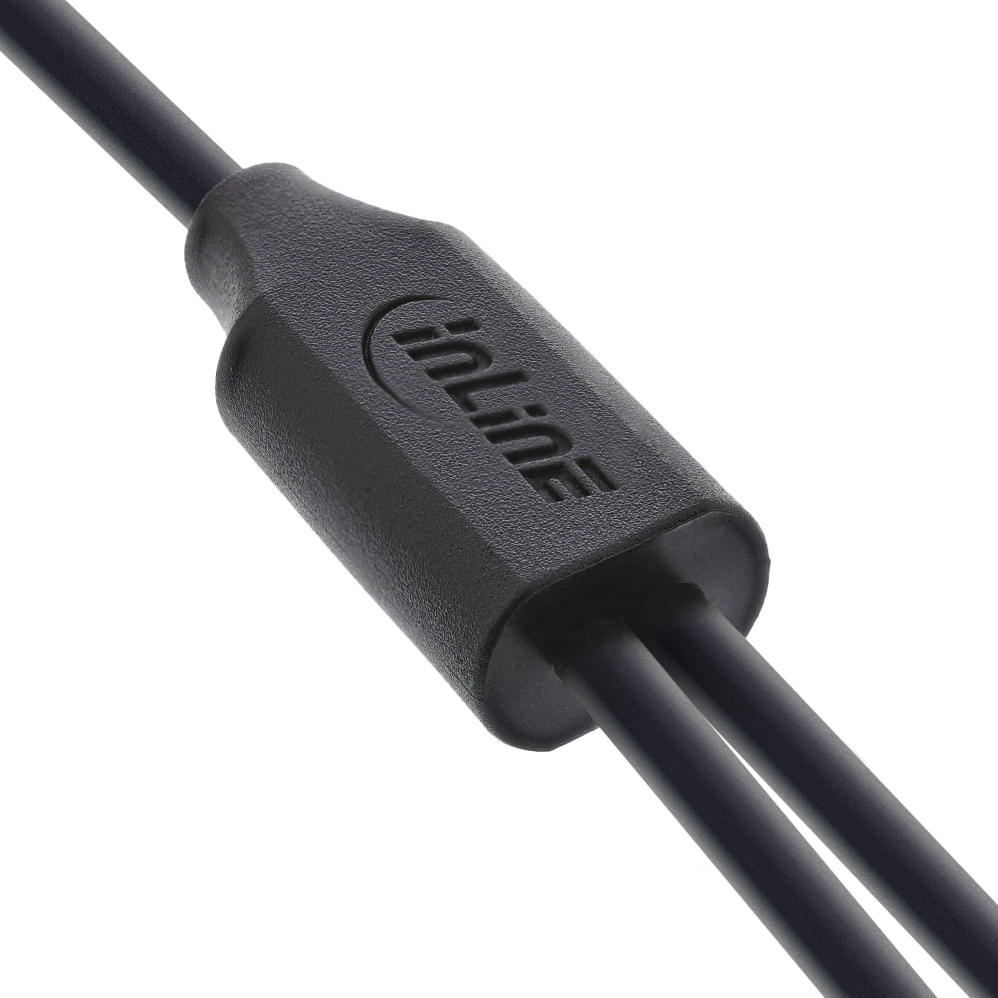 InLine® USB 2in1 Y-Ladekabel, 1x USB-A Stecker an 2x USB-C Stecker, schwarz 0,5m