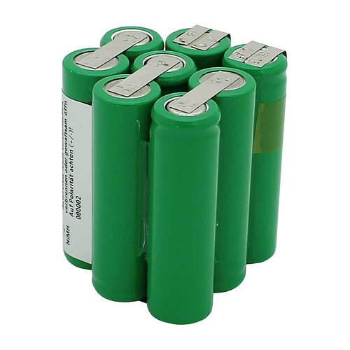 Akkupack NiMH 9,6V 1600mAh Mignon AA mit 6,3mm Faston-Anschluß Akkupack NiMH 9,6V 1600mAh Mignon AA mit 6,3mm Faston-Anschluß