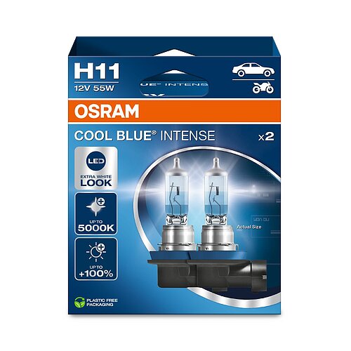 OSRAM H11 12V 55W PGJ19-2 Cool Blue INTENSE NextGen. 5000K +100% Duo 2 Stück