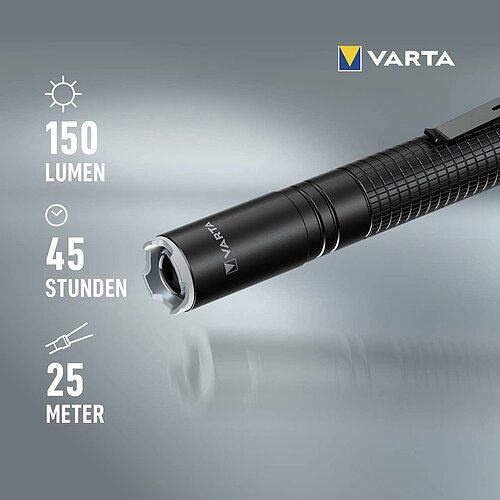 Varta Aluminium Light F10 Pro Taschenlampe 16606 - inkl. Batterien