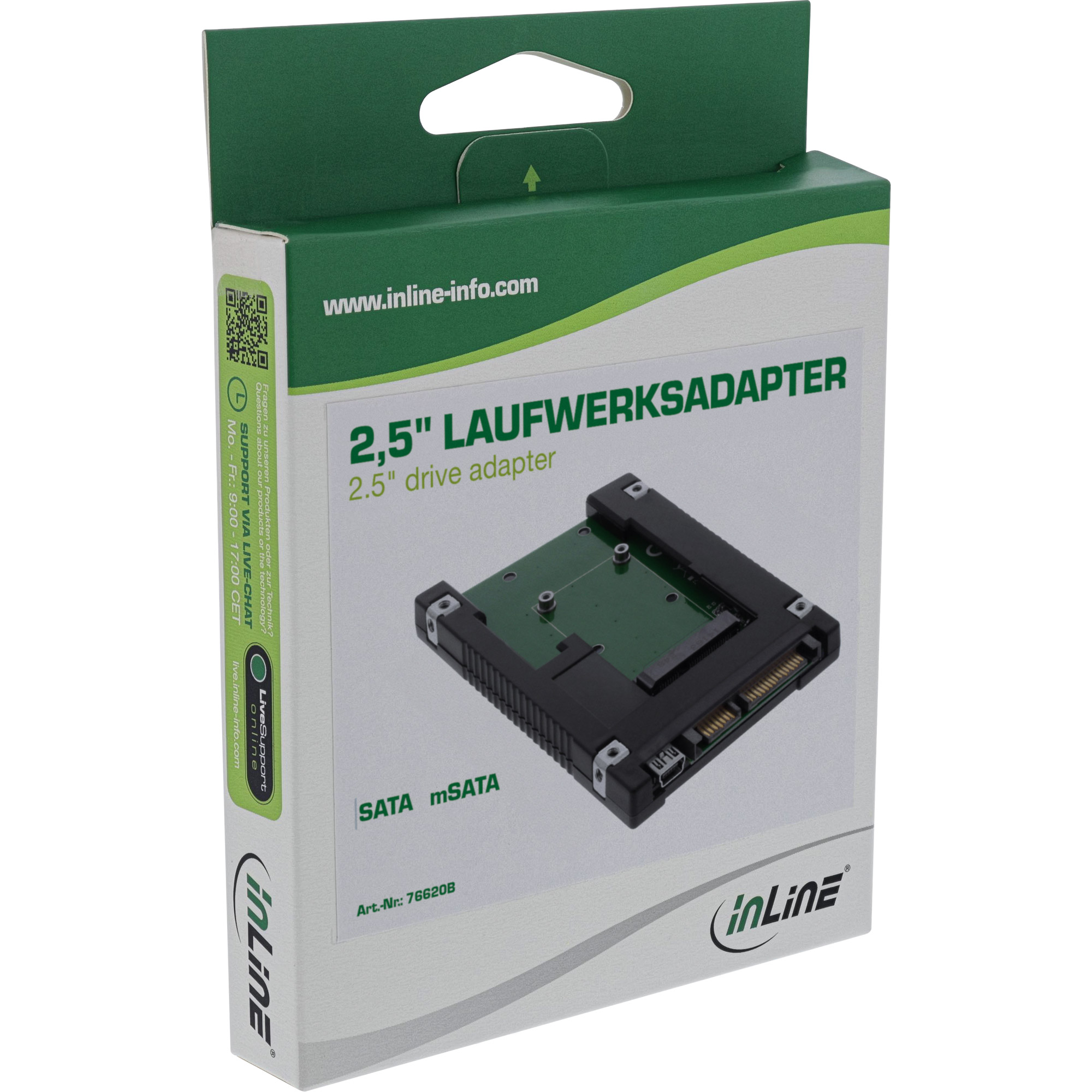 Inline® Laufwerksadapter 2,5", SATA auf mSATA SSD