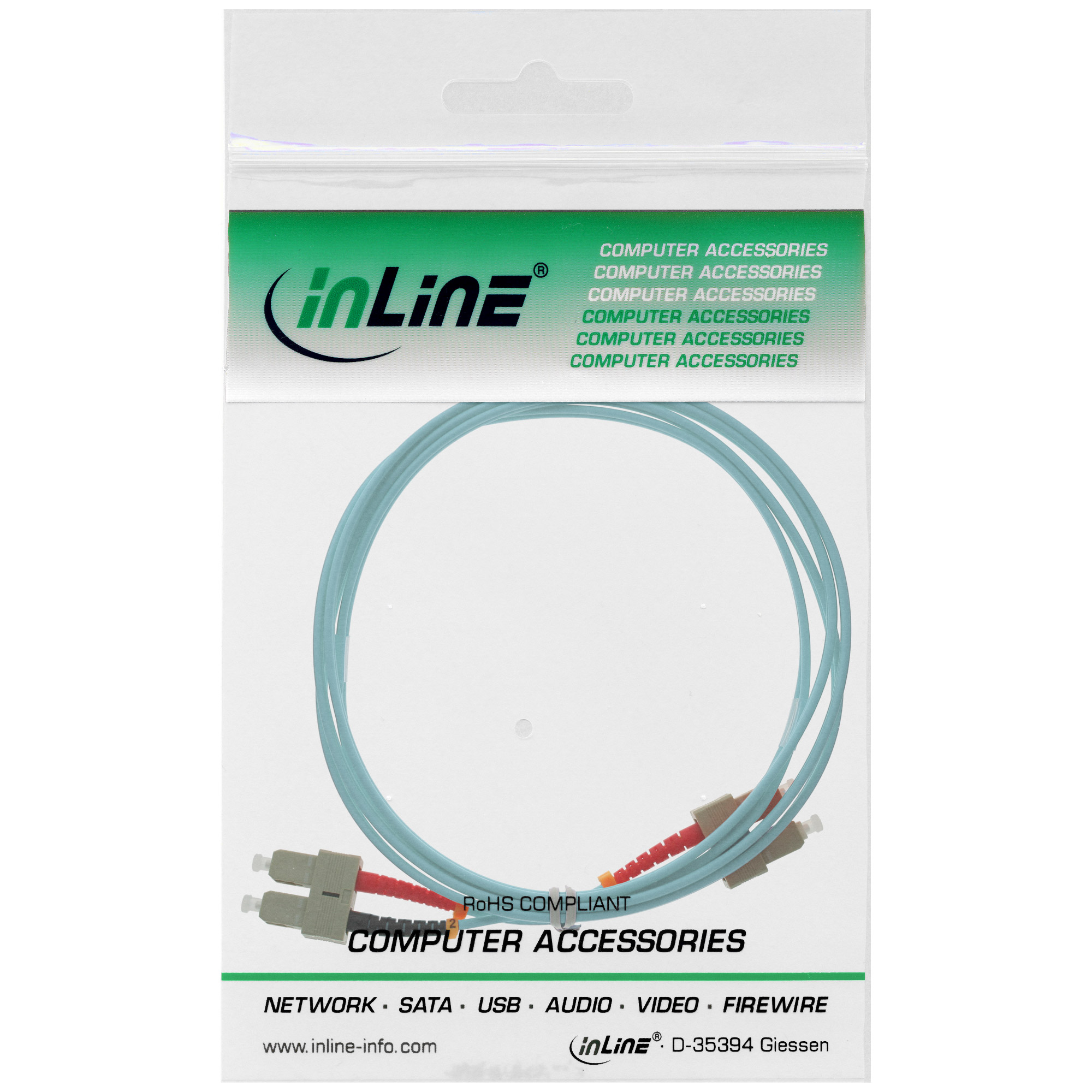 Inline® LWL Duplex Kabel, SC/SC, 50/125µm, OM3, 2m