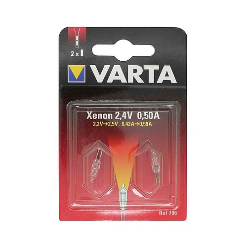2x Varta 706 Xenon Bi-Pin 2,2V 0,45A