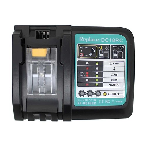 Tischladegerät für Makita BL1430 und BL1830 mit 3Ah Ladestrom ersetzt Makita DC18RC Tischladegerät für Makita BL1430 und BL1830 mit 3Ah Ladestrom ersetzt Makita DC18RC
