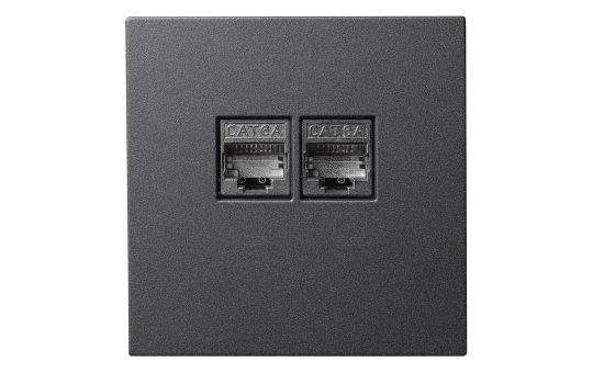 Netzwerk-Dose McPower ''Shallow'' CAT6A, UP, anthrazit, vollgeschirmt