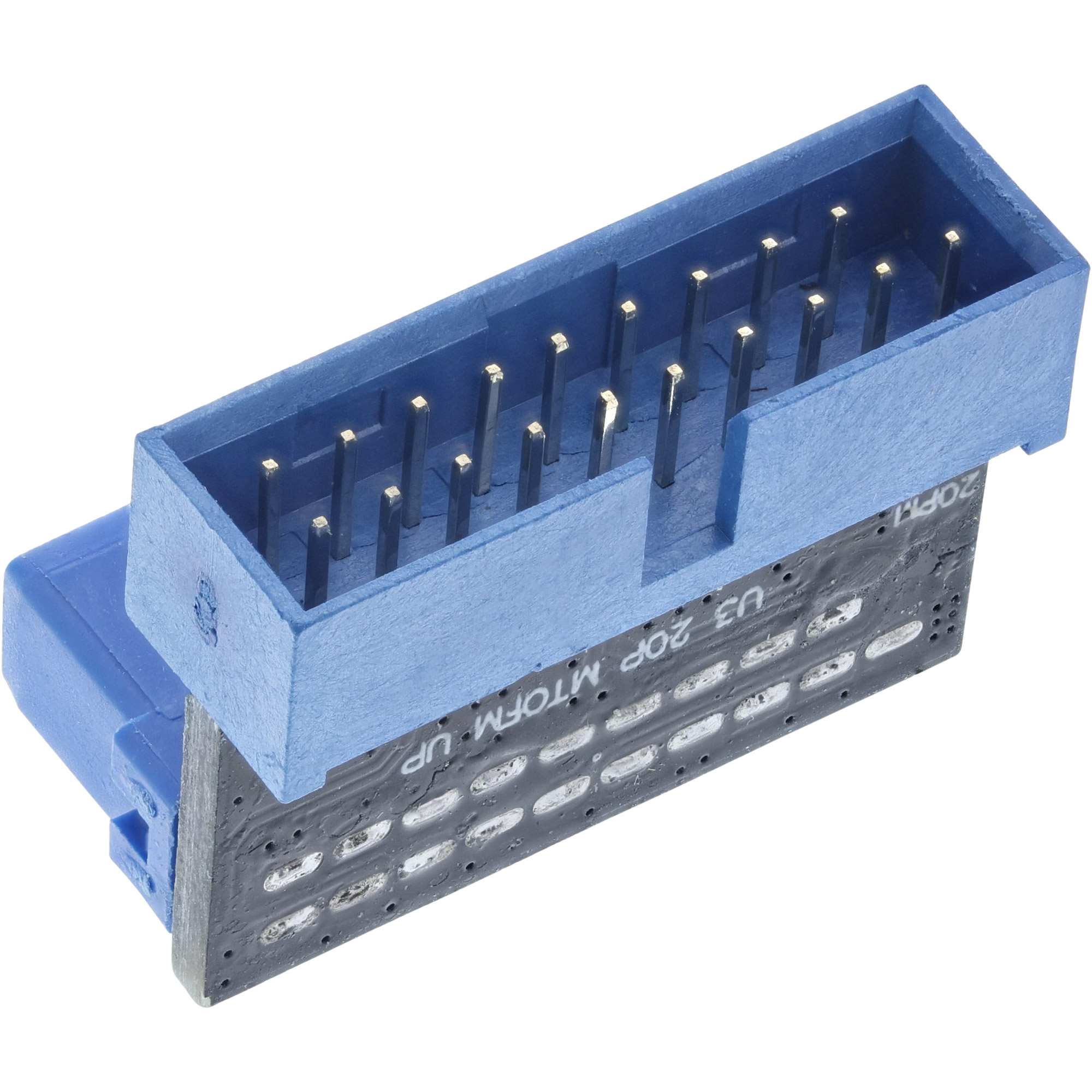 Inline® USB 3.0 Adapter intern, Pfostenanschluss Stecker/Buchse, oben gewinkelt