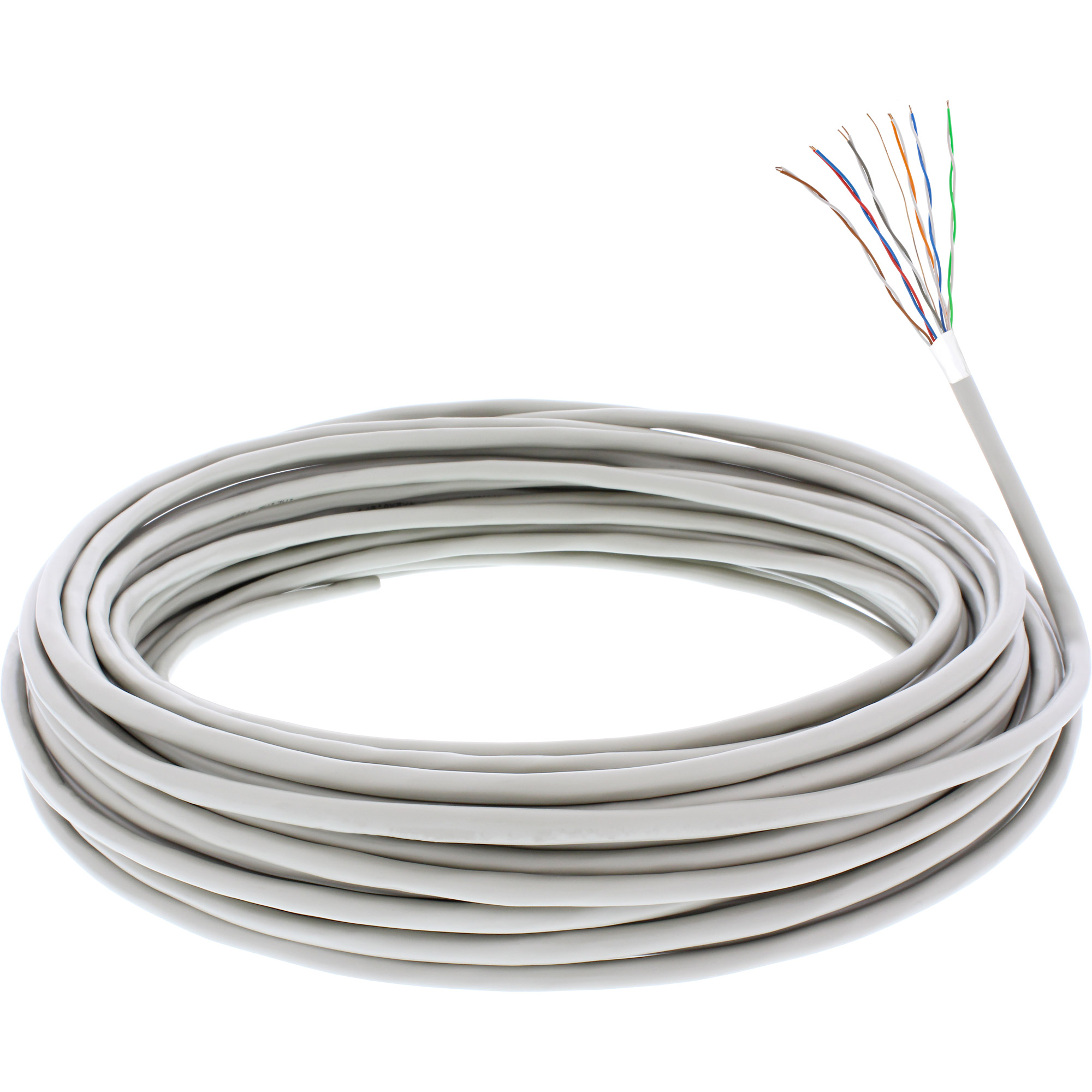 Inline® Telefon-Kabel 12-adrig, 6x2x0,6mm, zum Verlegen, 100m Rolle