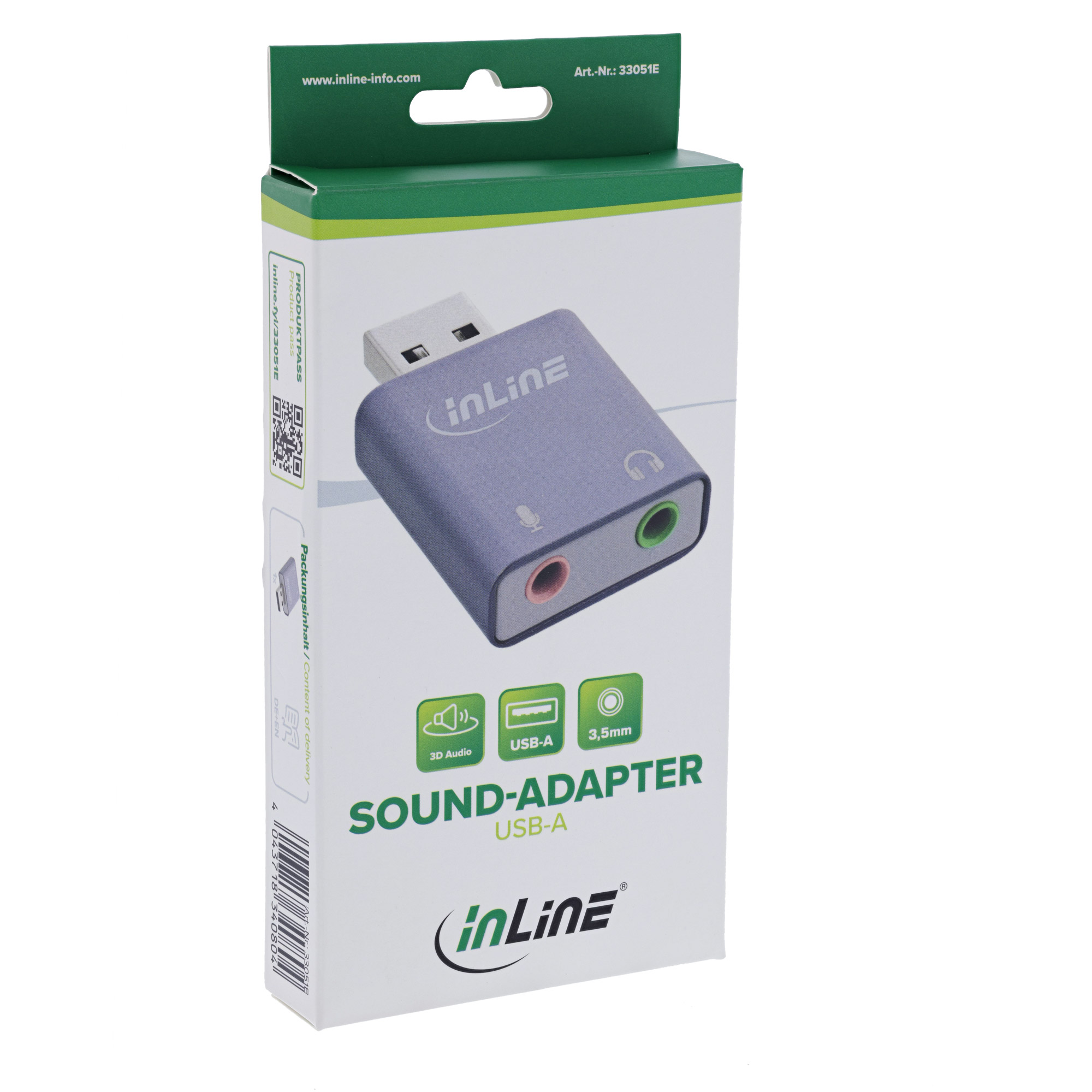 InLine® USB Audio Soundadapter, USB-A InLine® USB Audio Soundadapter, USB-A