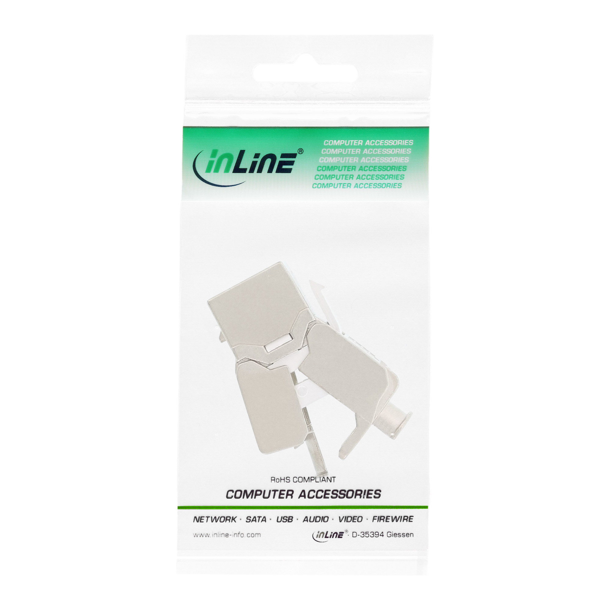 Inline® Keystone RJ45 Buchse / LSA Einsatz, SNAP-In, Cat.6a, schmale Bauform
