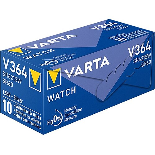 10x SR621SW SR60 364 Silberoxid Batterie Varta 1,55 V