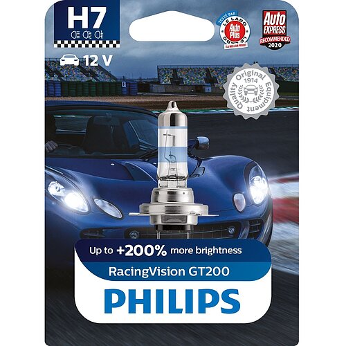 Philips H7 12V 55W PX26d RacingVision GT200 1Stück Blister