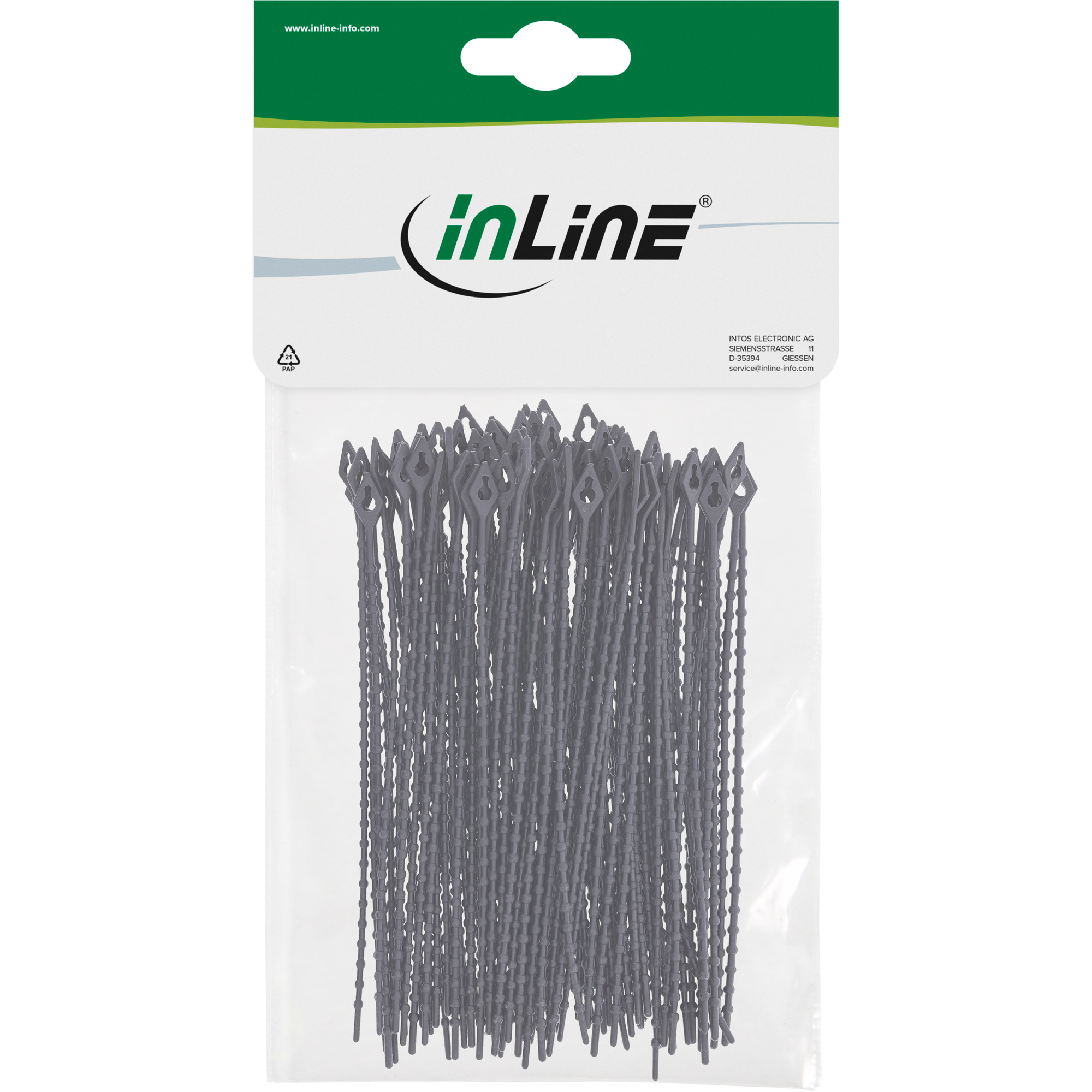 Inline® Kabelbinder Kugelbinder schwarz, Länge 150mm, 100 Stück