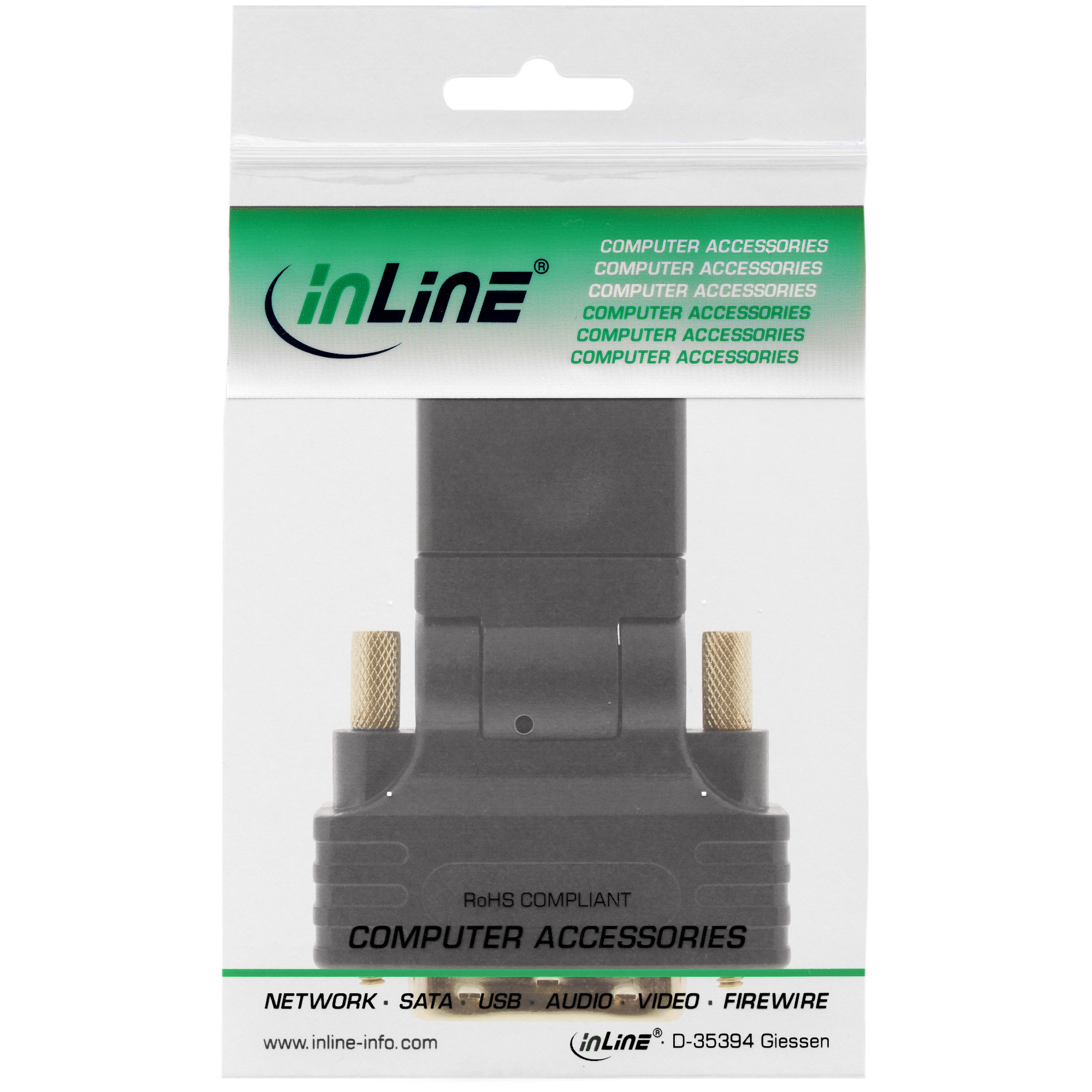 Inline® HDMI-DVI Adapter, HDMI Buchse auf DVI Stecker, flexibler Winkel, 4K2K Inline® HDMI-DVI Adapter, HDMI Buchse auf DVI Stecker, flexibler Winkel, 4K2K