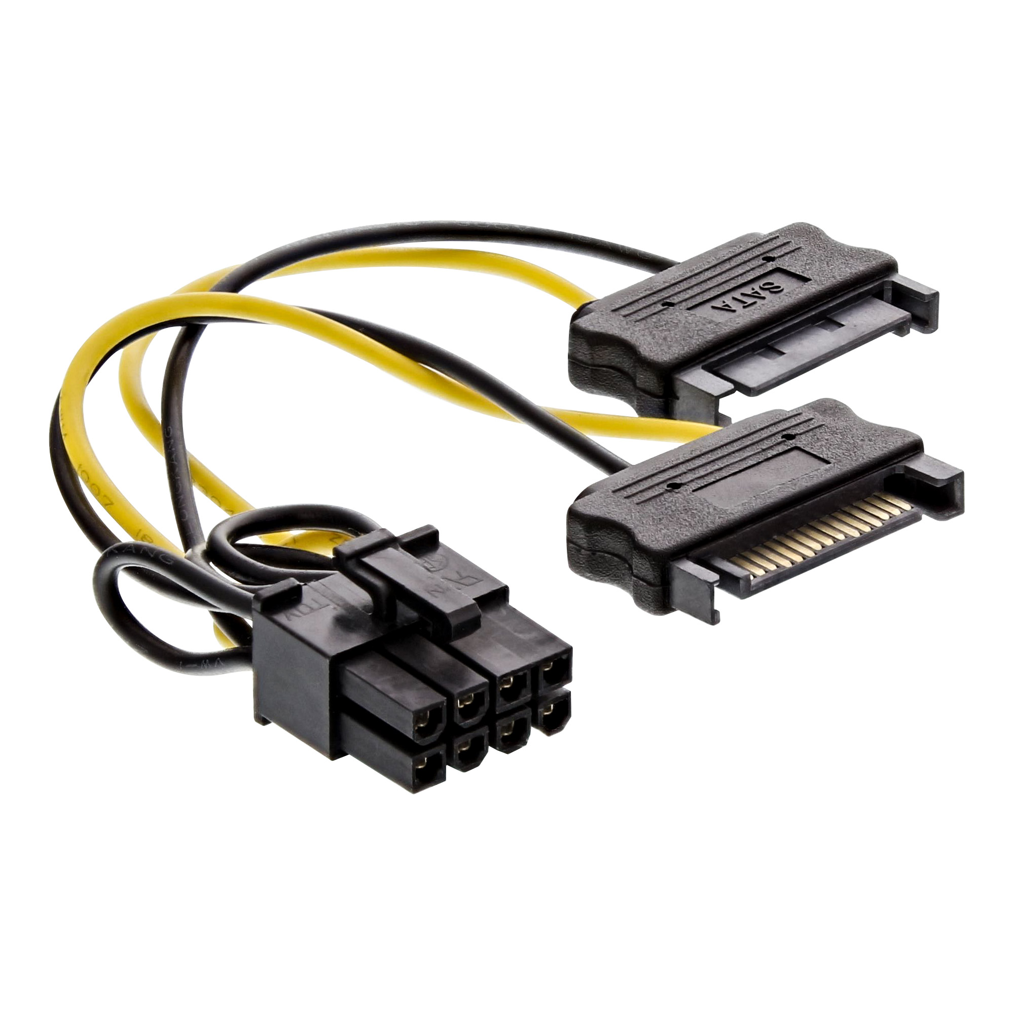 Inline® Stromadapter intern, 2x SATA zu 8pol für PCIe (PCI-Express) Grafikkarten