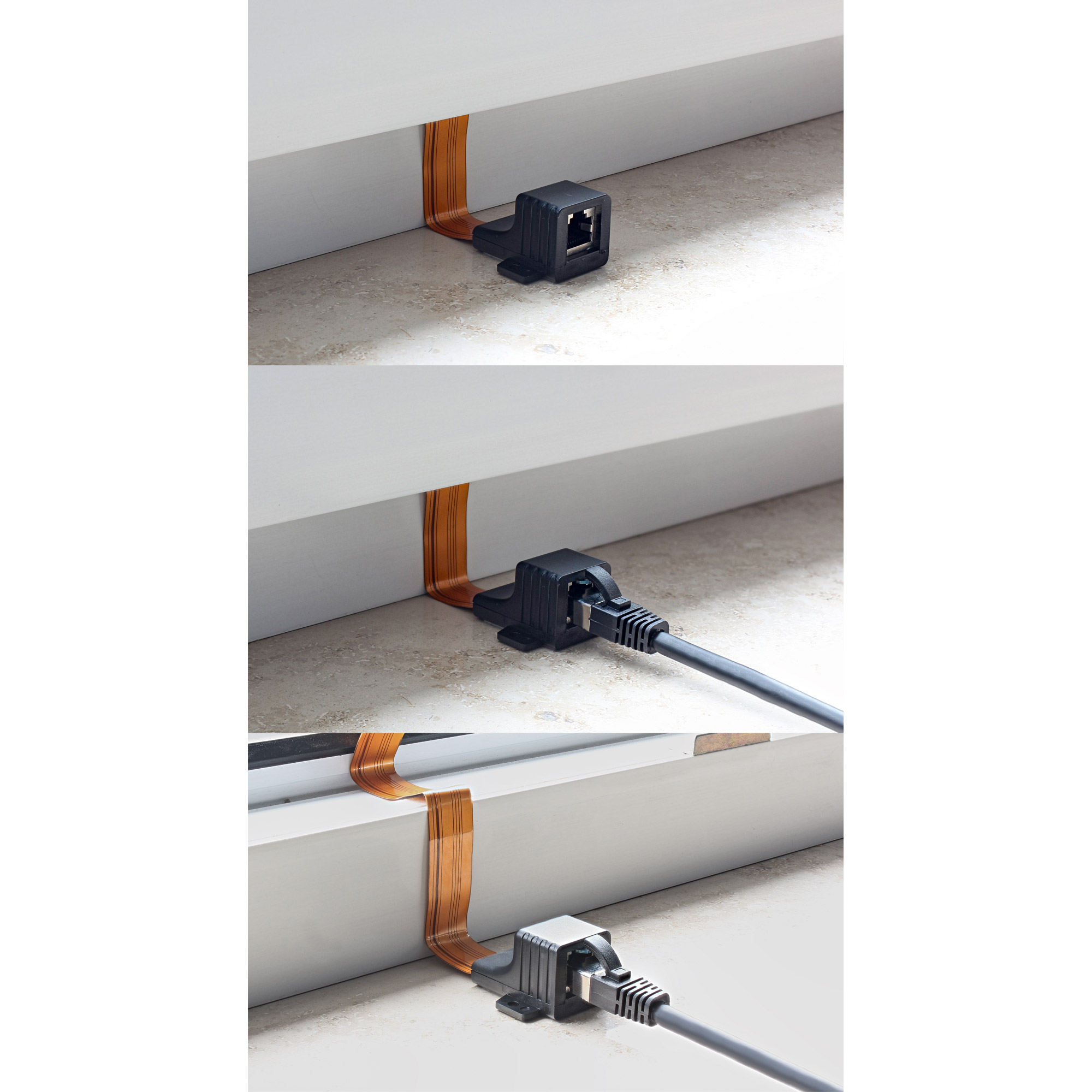 Inline® Patchkabel Fensterdurchführung, 2x RJ45 Buchse, ungeschirmt, 0,3m Inline® Patchkabel Fensterdurchführung, 2x RJ45 Buchse, ungeschirmt, 0,3m