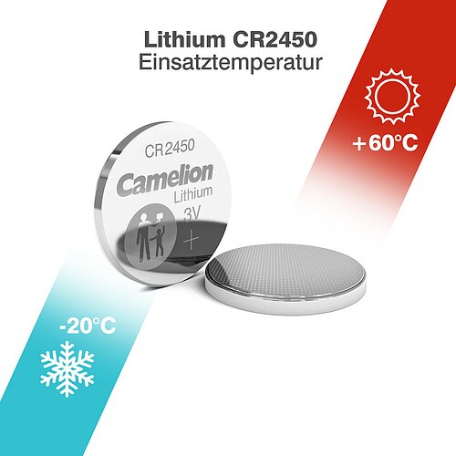 Camelion CR2450 Lithium Knopfzelle 3V - 5 Batterien - 1 x 5er Streifen