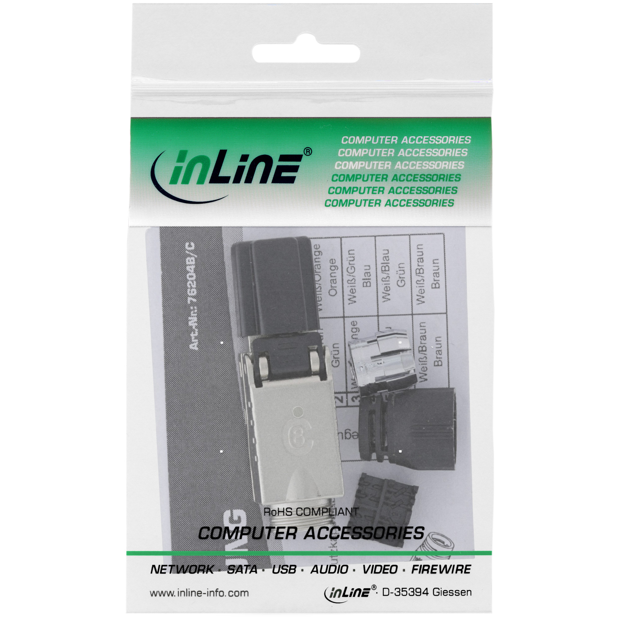 Inline® RJ45 Stecker Cat.8.1 2000MHz, feldkonfektionierbar, geschirmt, Schraubv.