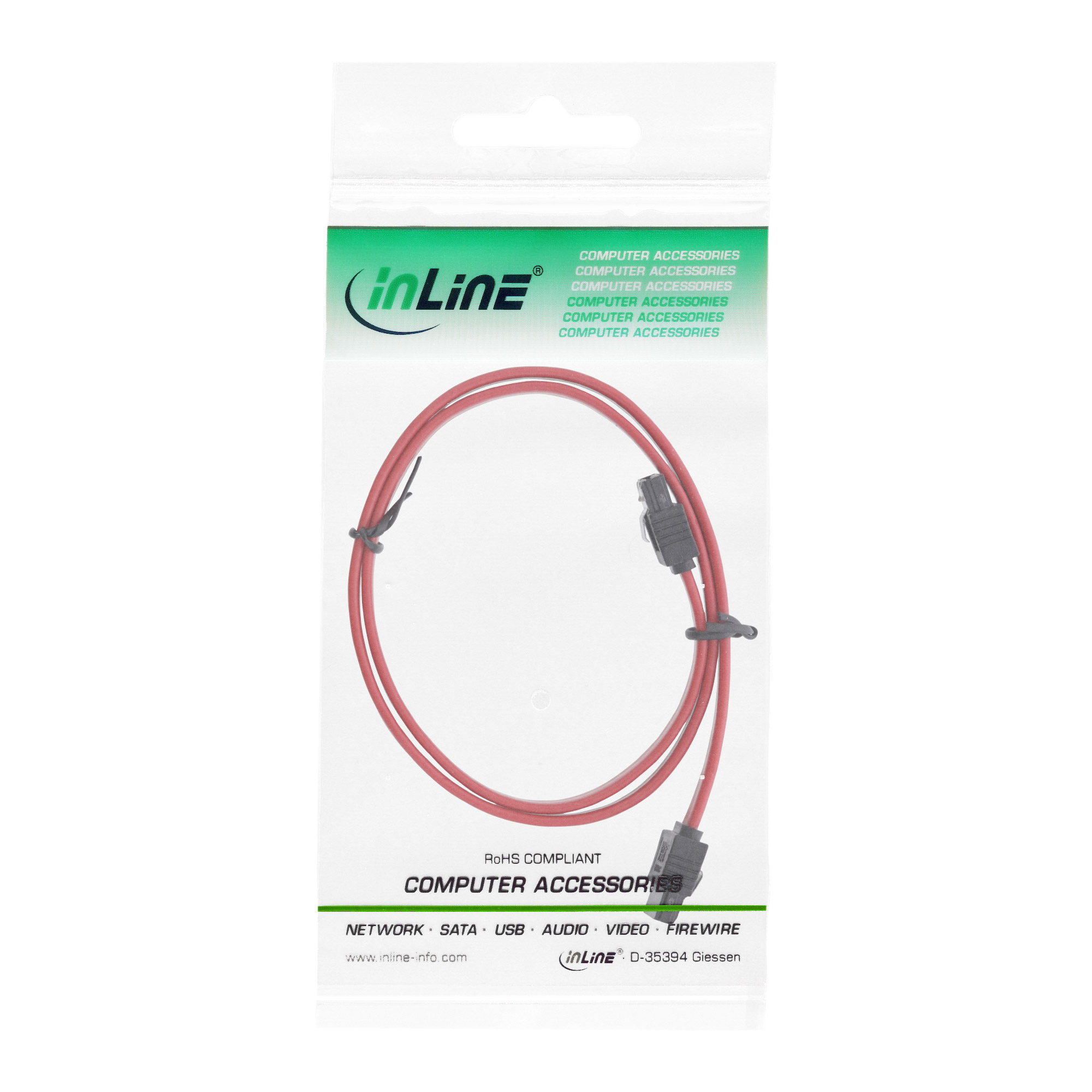 Inline® SATA Anschlusskabel, mit Sicherheitslasche, 0,7m