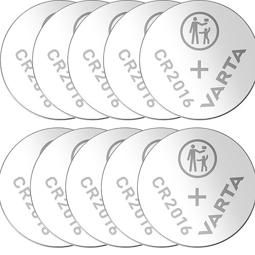 Varta CR2016 Lithium Knopfzelle 3V Batterie - 10er Bulk