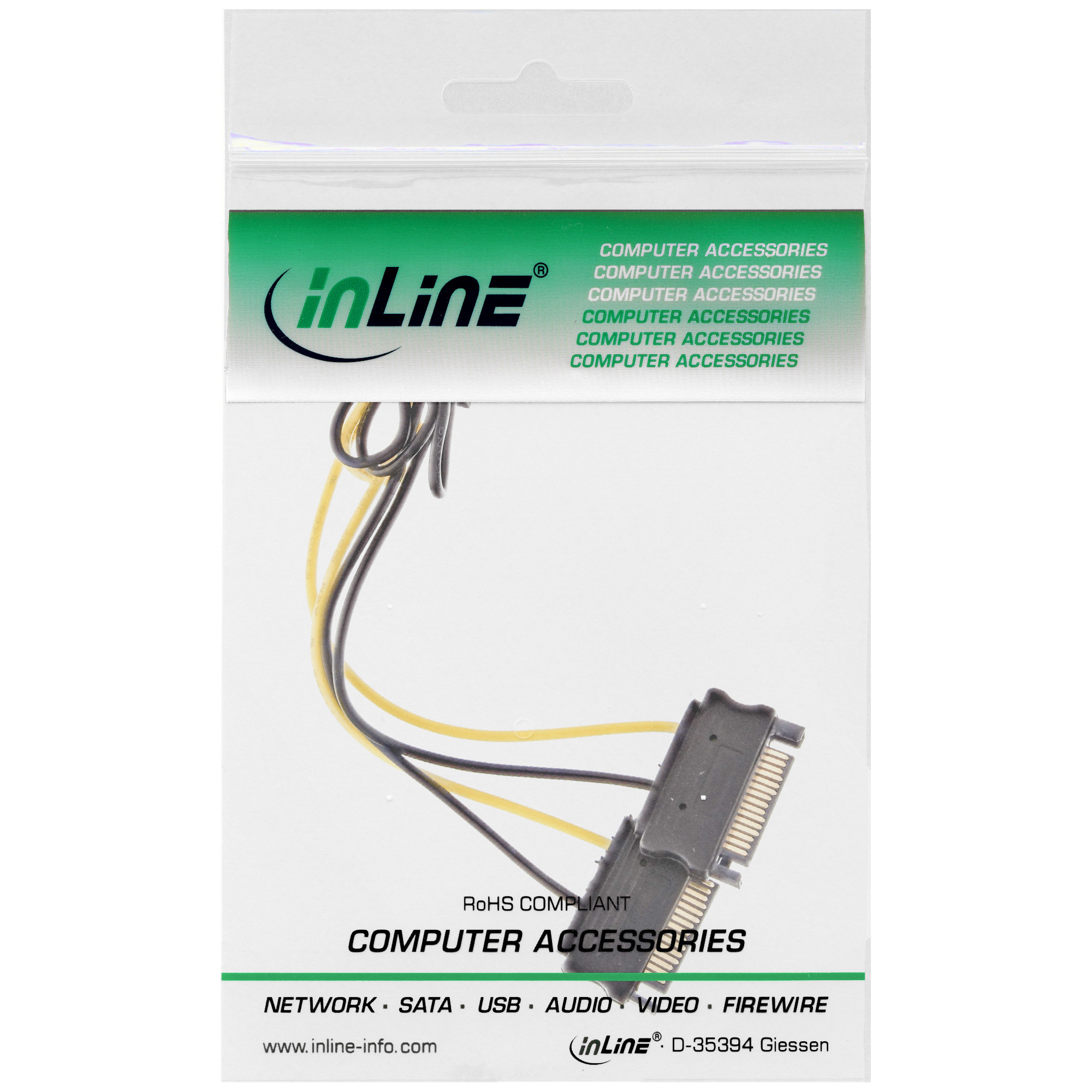 Inline® Stromadapter intern, 2x SATA zu 8pol für PCIe (PCI-Express) Grafikkarten