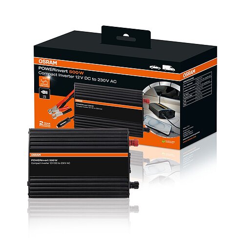 POWERinvert Modified Sine Wave Inverter 12V DC 500W 1st. OSRAM