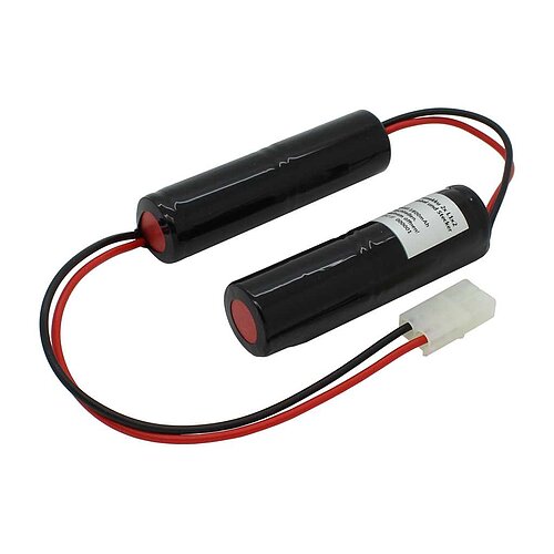 Notleuchtenakku NiCd 4,8V 1800mAh 2x L1x2 Sub-C mit 200mm Kabel und Stecker Notleuchtenakku NiCd 4,8V 1800mAh 2x L1x2 Sub-C mit 200mm Kabel und Stecker