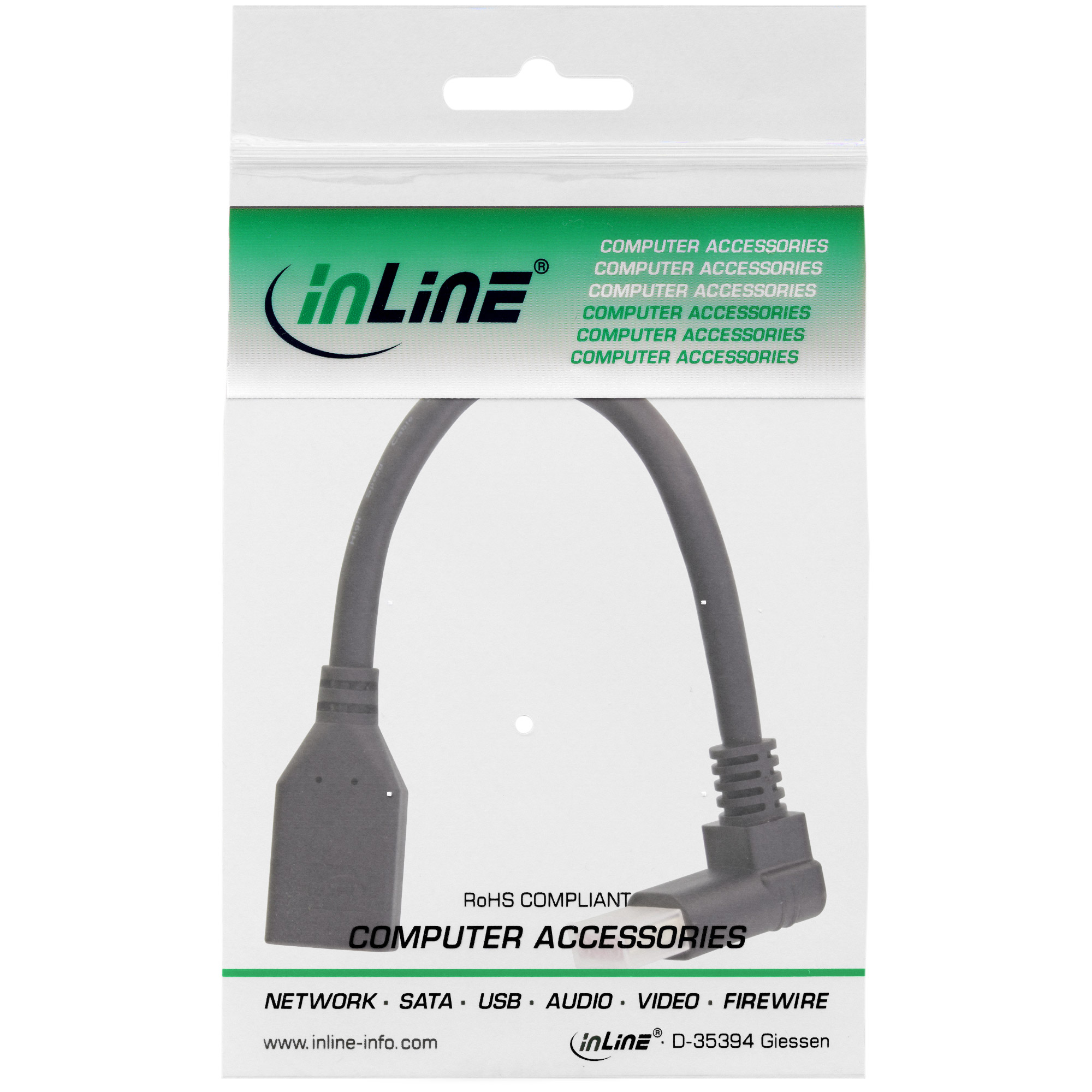 Inline® DisplayPort 1.4 Adapterkabel ST/BU, 8K4K, nach oben gewinkelt