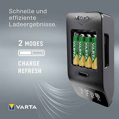 NiMH Akku LCD+ Smart Ladegerät 1,6A Varta 57684 für AA Mignon AAA Micro USB